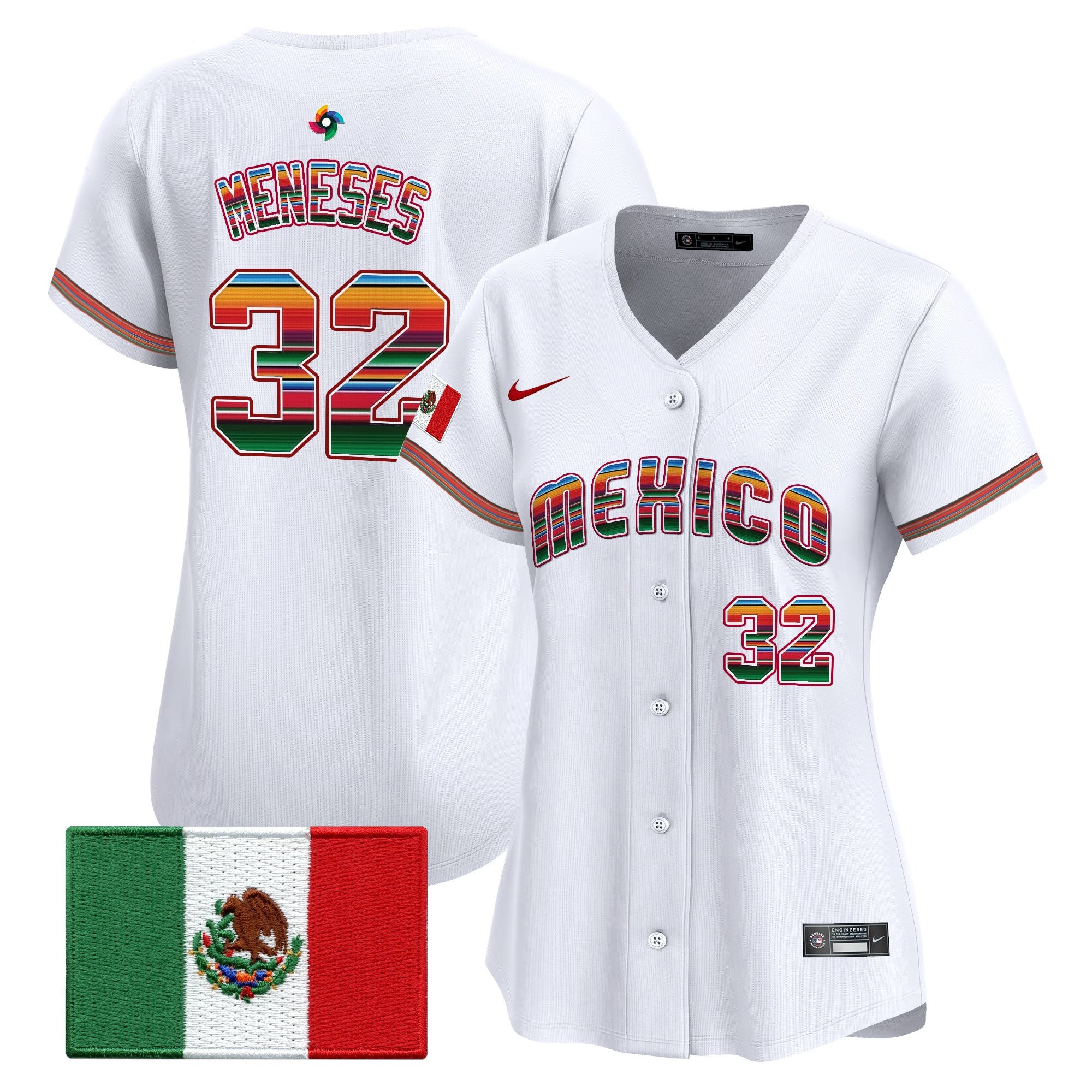Women's Team Mexico World Baseball Classic "Serape Edition" Vapor Premier Jersey - 2026 Roster - All Stitched