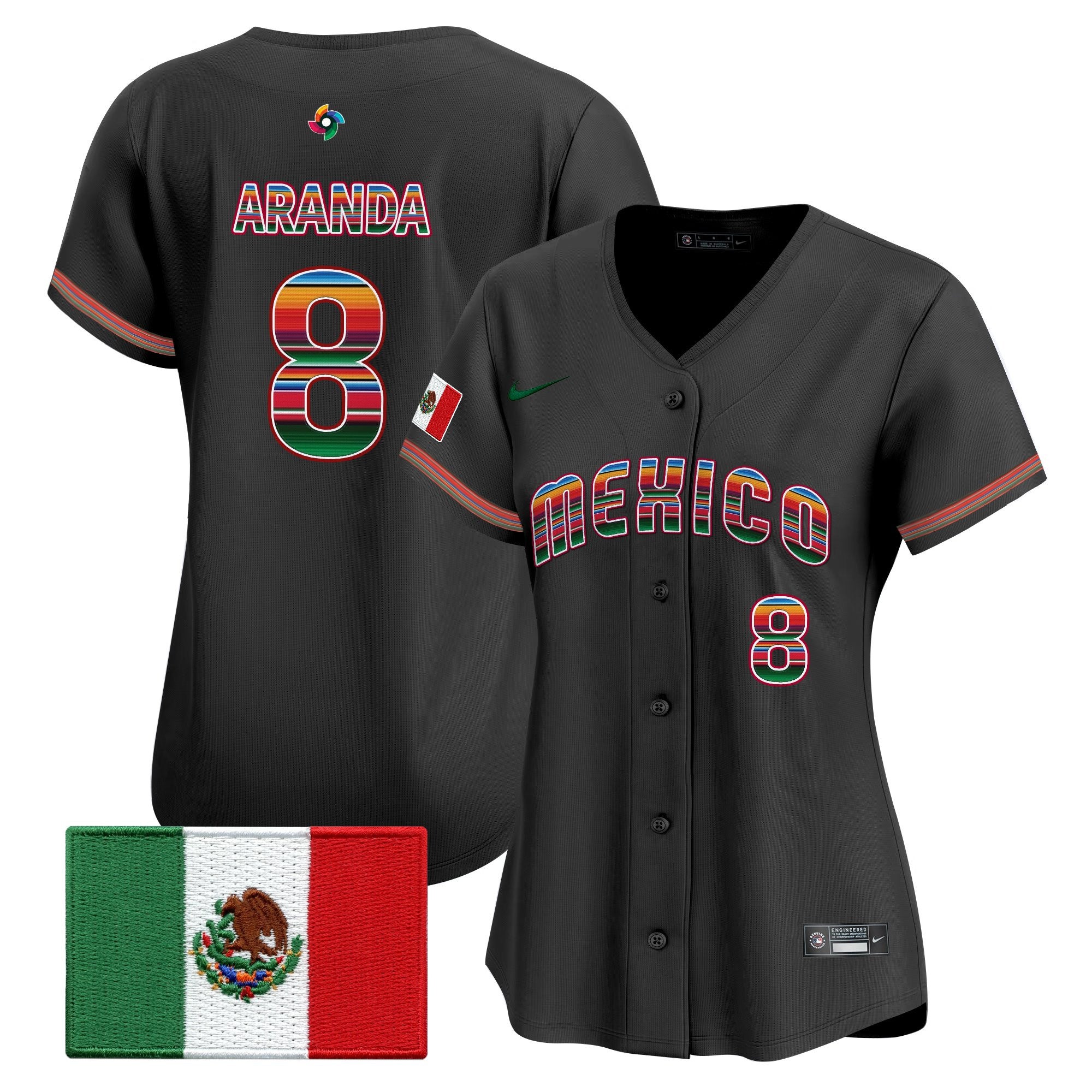 Women's Team Mexico World Baseball Classic "Serape Edition" Vapor Premier Jersey - 2026 Roster - All Stitched