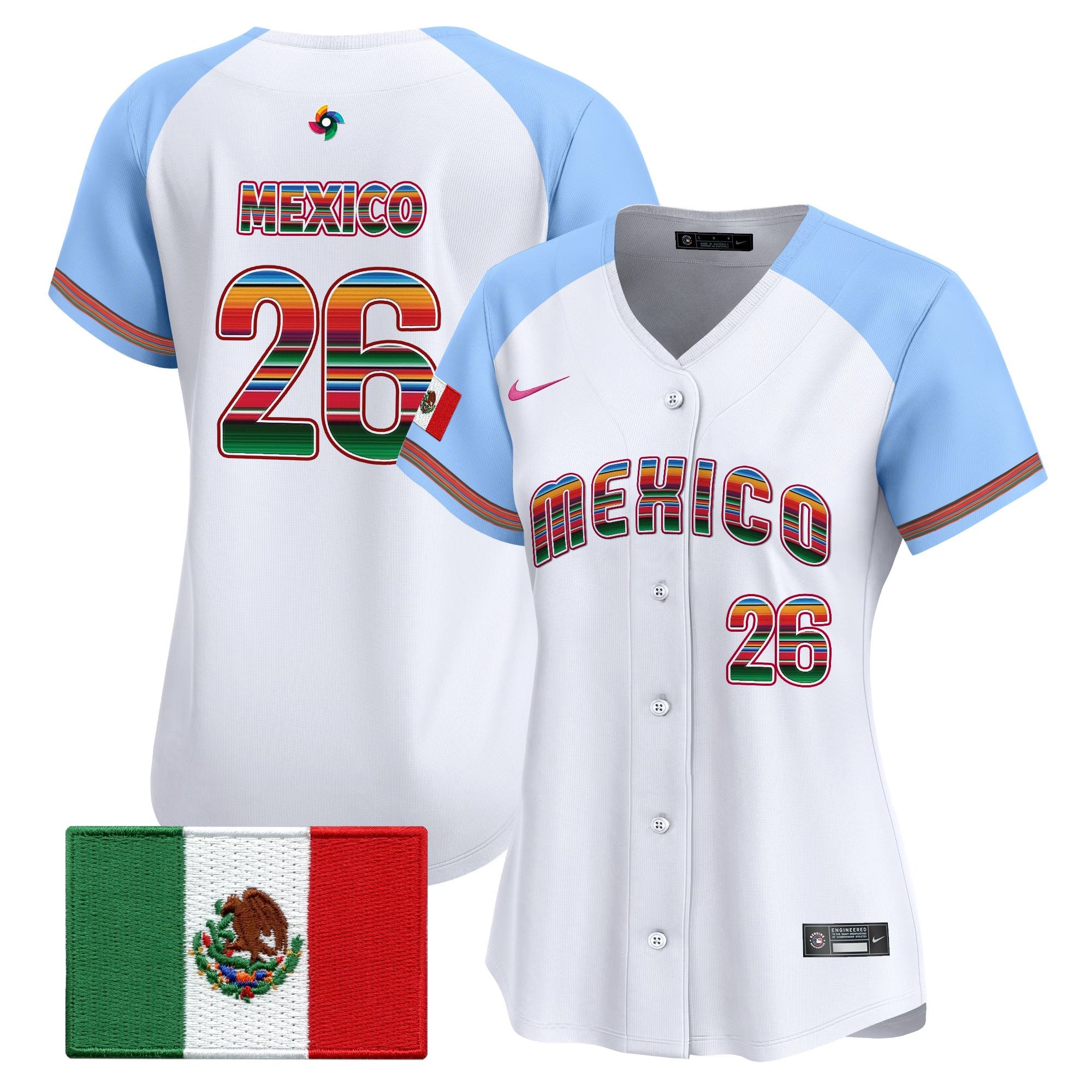 Women's Team Mexico World Baseball Classic "Serape Edition" Vapor Premier Jersey - 2026 Roster - All Stitched