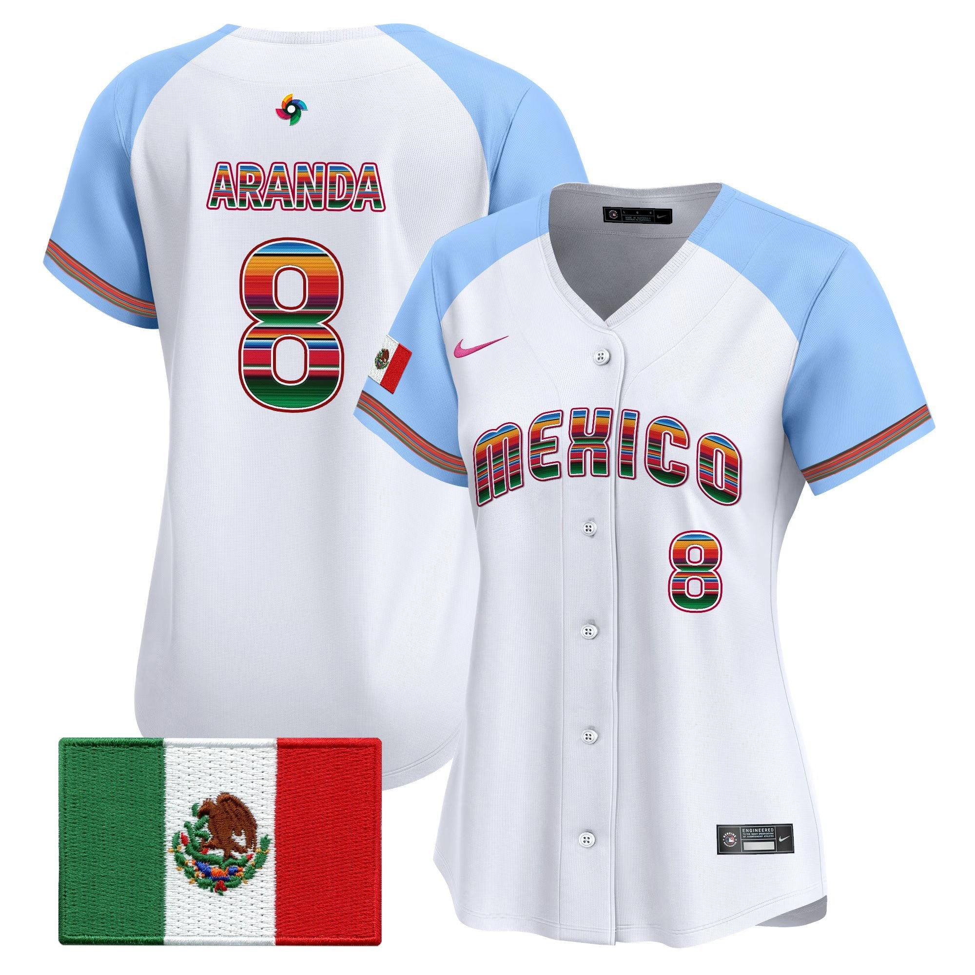 Women's Team Mexico World Baseball Classic "Serape Edition" Vapor Premier Jersey - 2026 Roster - All Stitched
