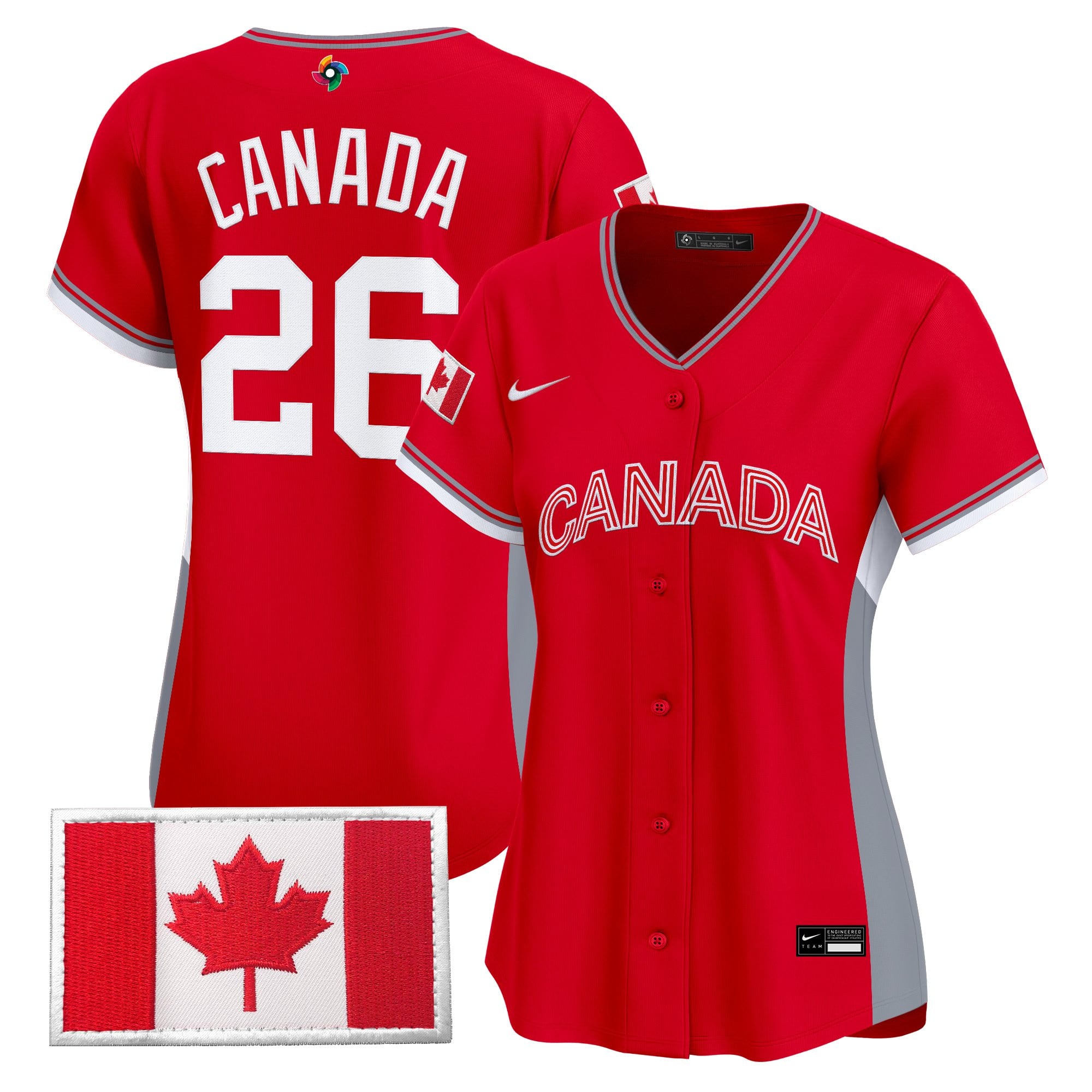 Women's Team Canada World Baseball Classic Vapor Premier Jersey - All Stitched