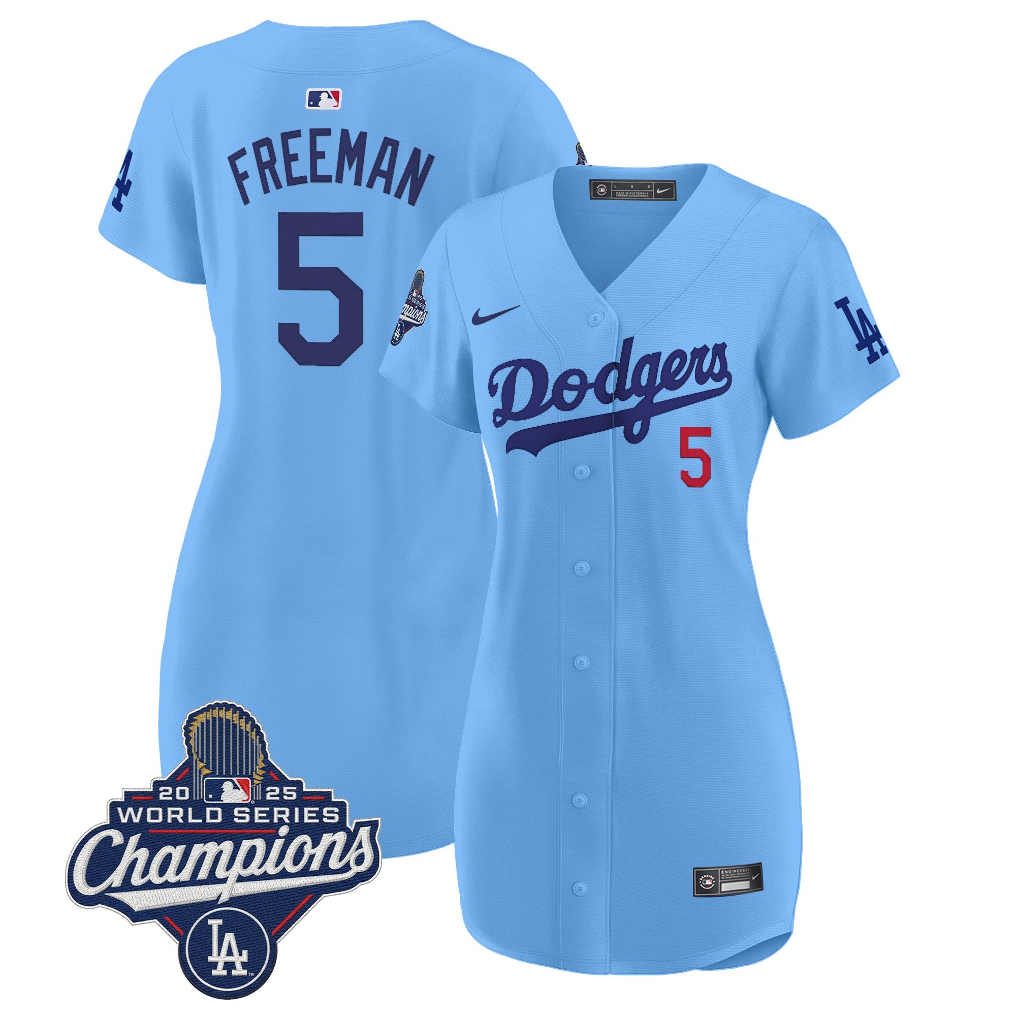 Women's Dodgers 2025 World Series Champions Patch Baseball Dress - All Stitched