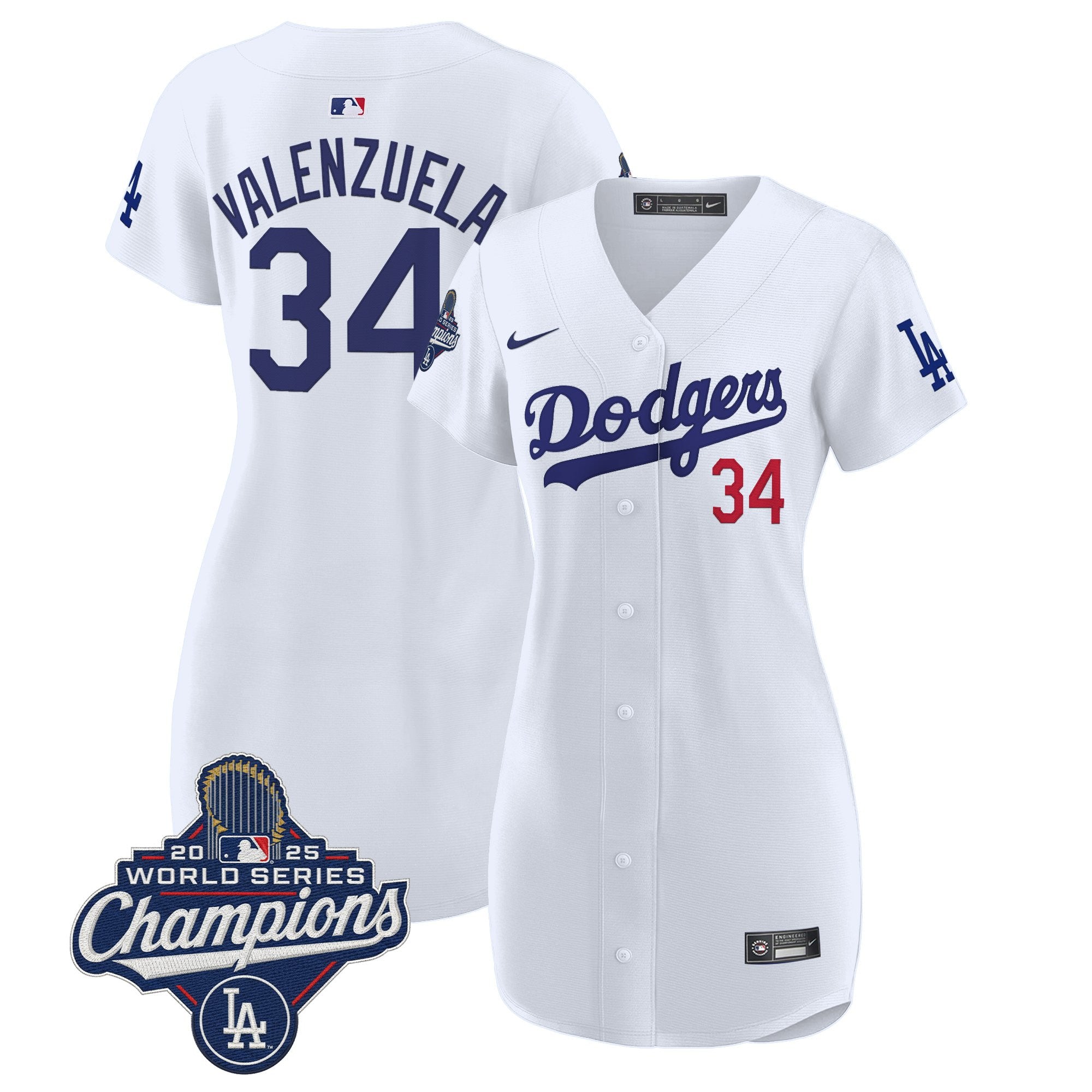 Women's Dodgers 2025 World Series Champions Patch Baseball Dress - All Stitched