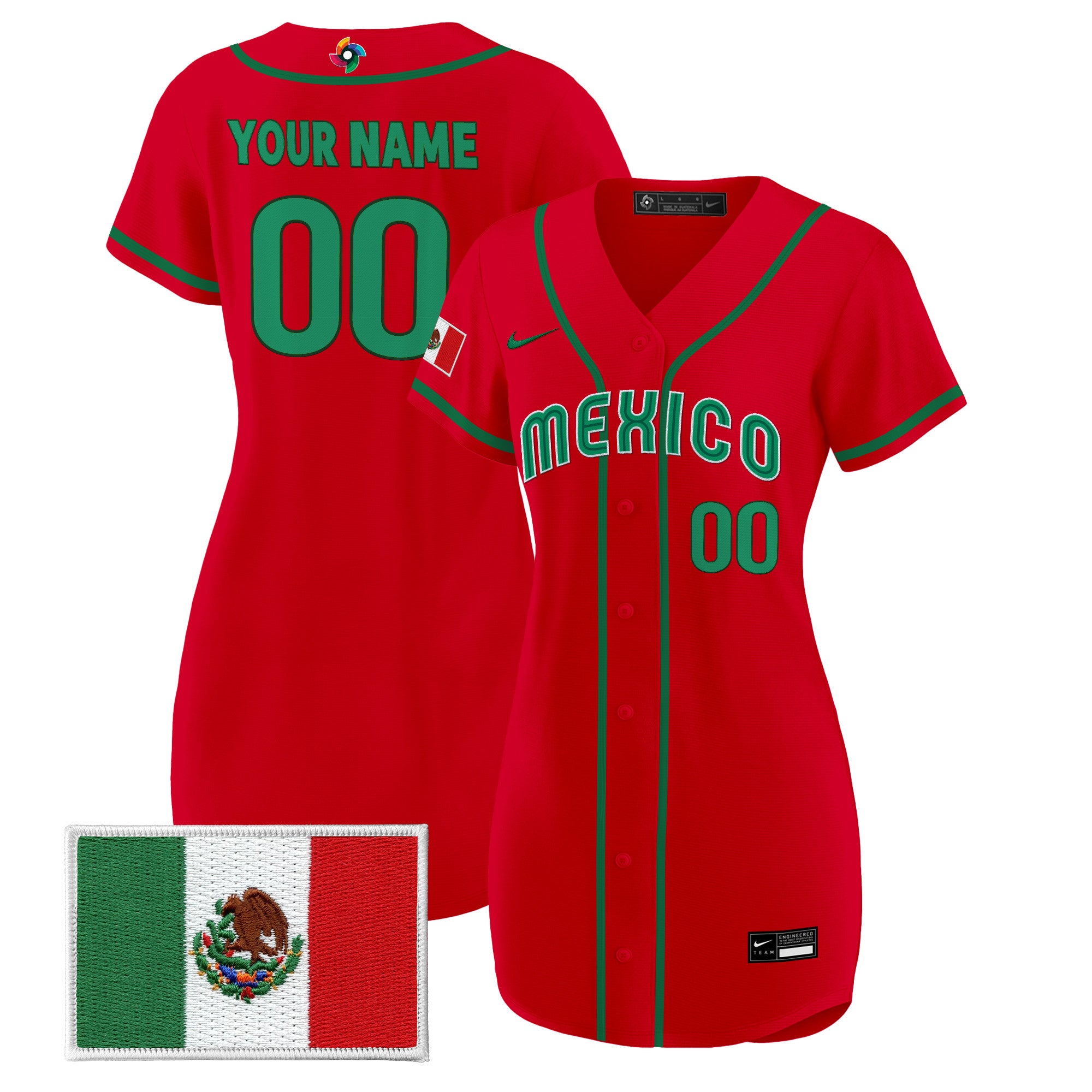 Team Mexico World Baseball Classic Custom Baseball Dress - All Stitched