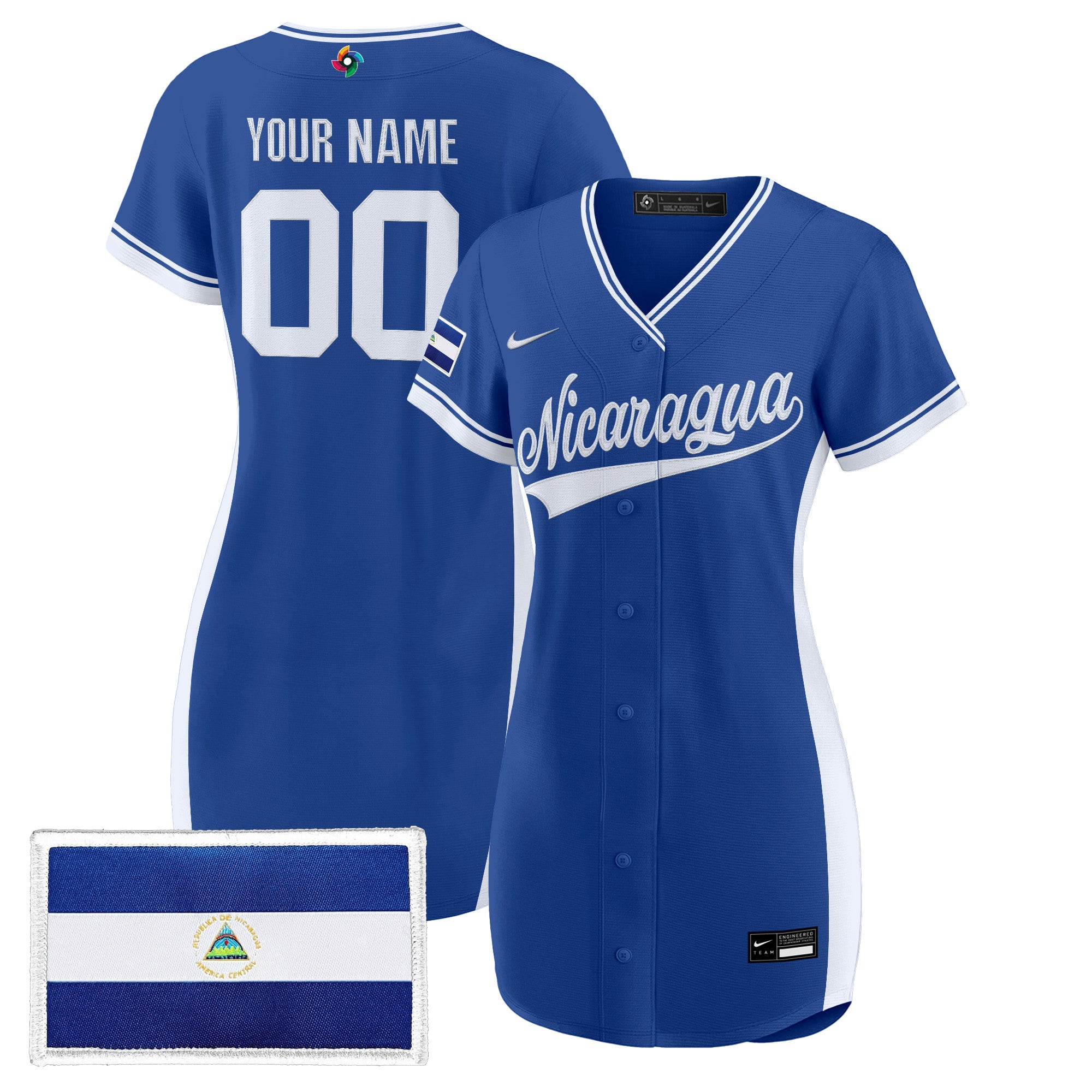 Team Nicaragua 2026 World Baseball Classic Custom Baseball Dress - All Stitched