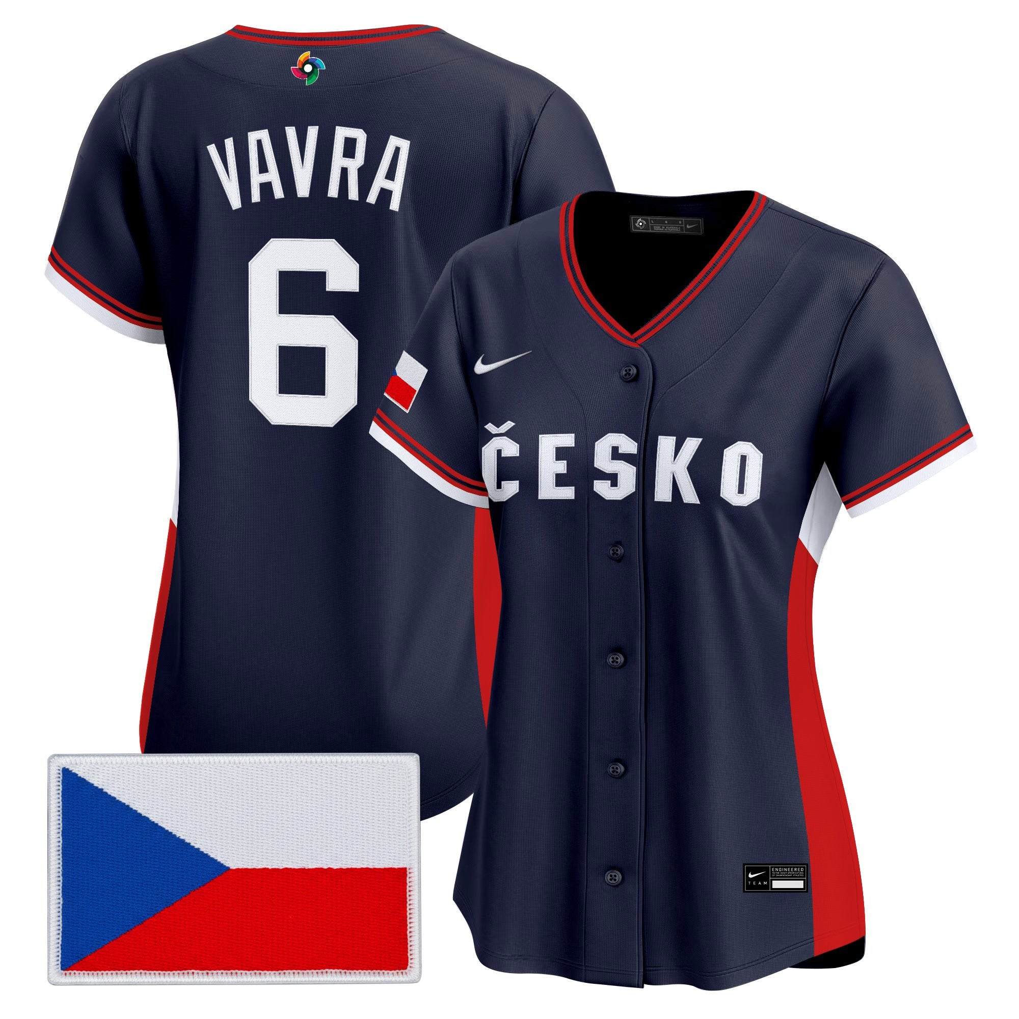 Women's Team Czechia 2026 World Baseball Classic Vapor Premier Jersey - All Stitched