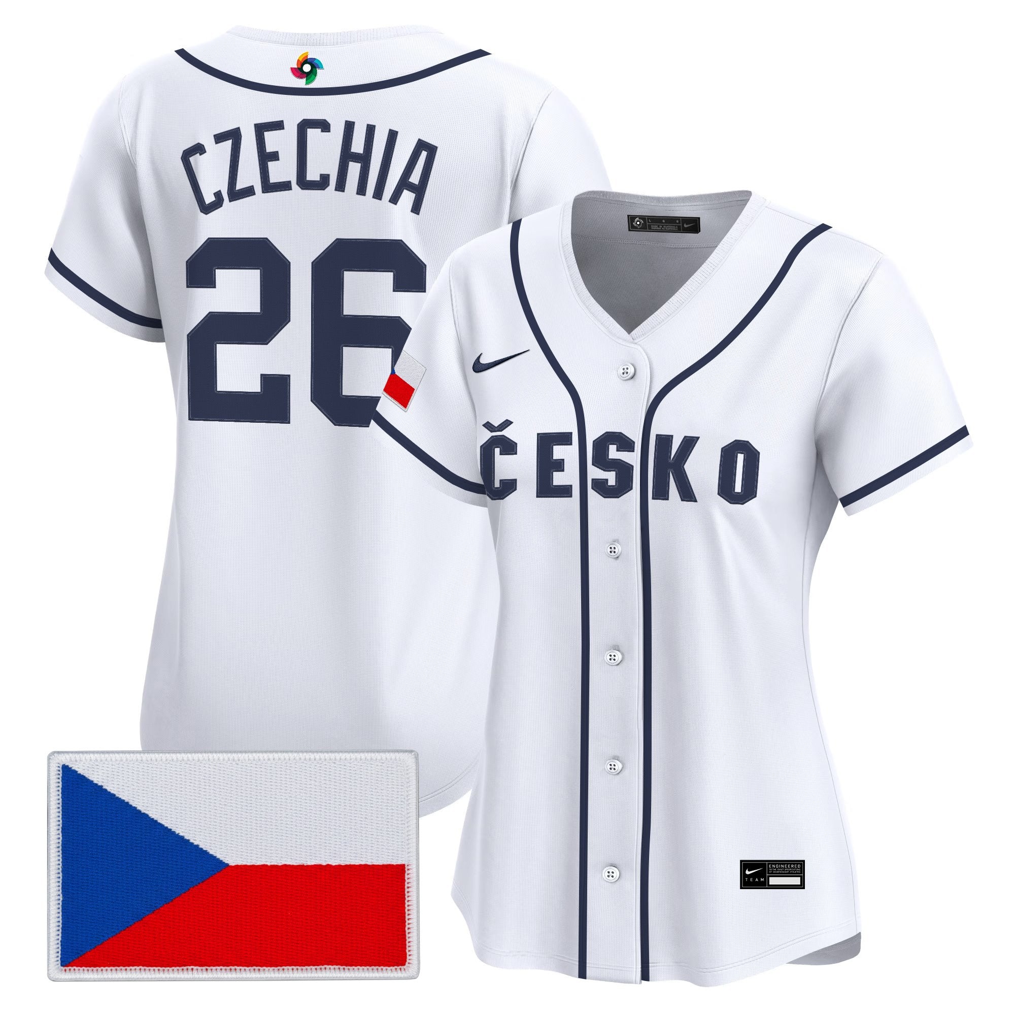Women's Team Czechia 2026 World Baseball Classic Vapor Premier Jersey - All Stitched