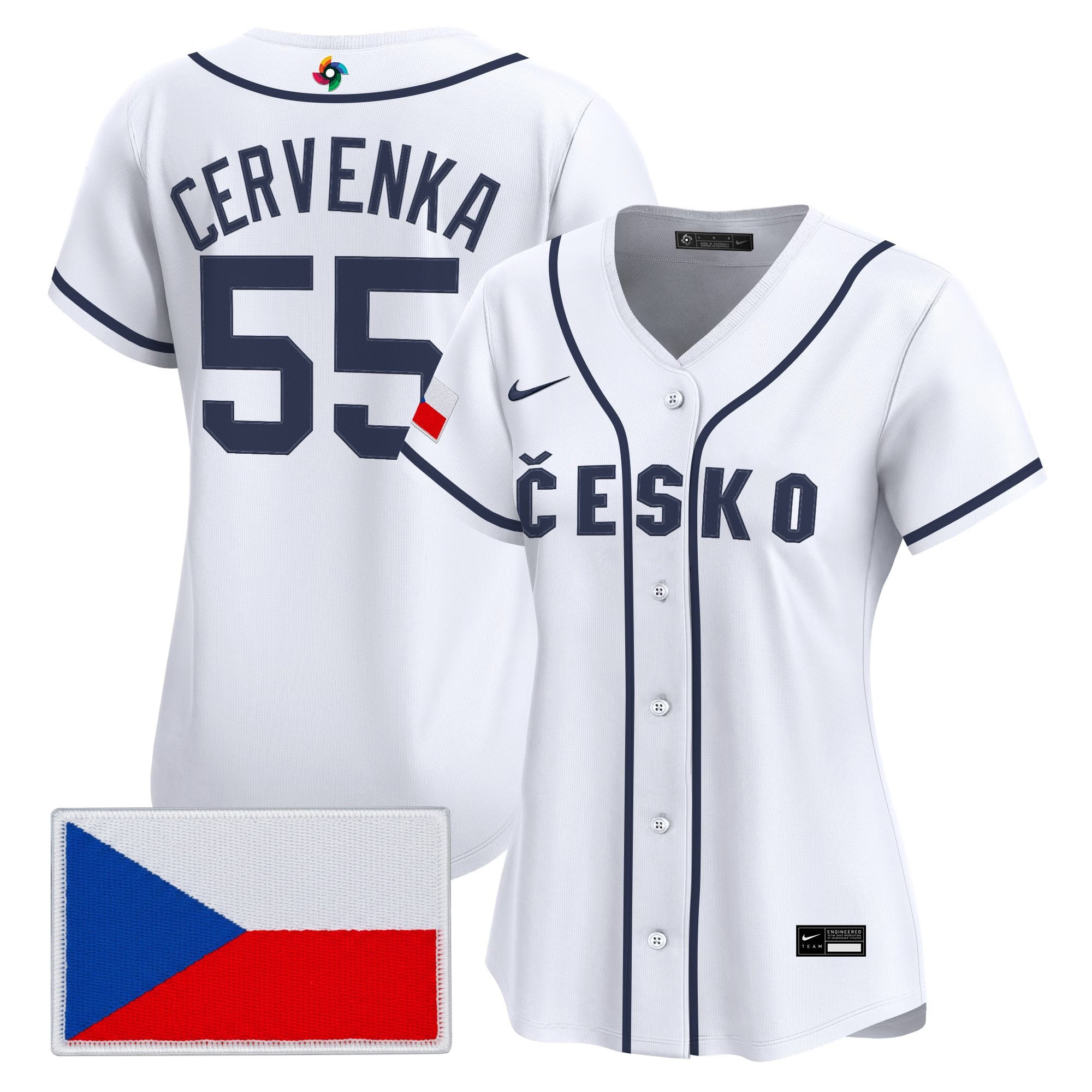 Women's Team Czechia 2026 World Baseball Classic Vapor Premier Jersey - All Stitched