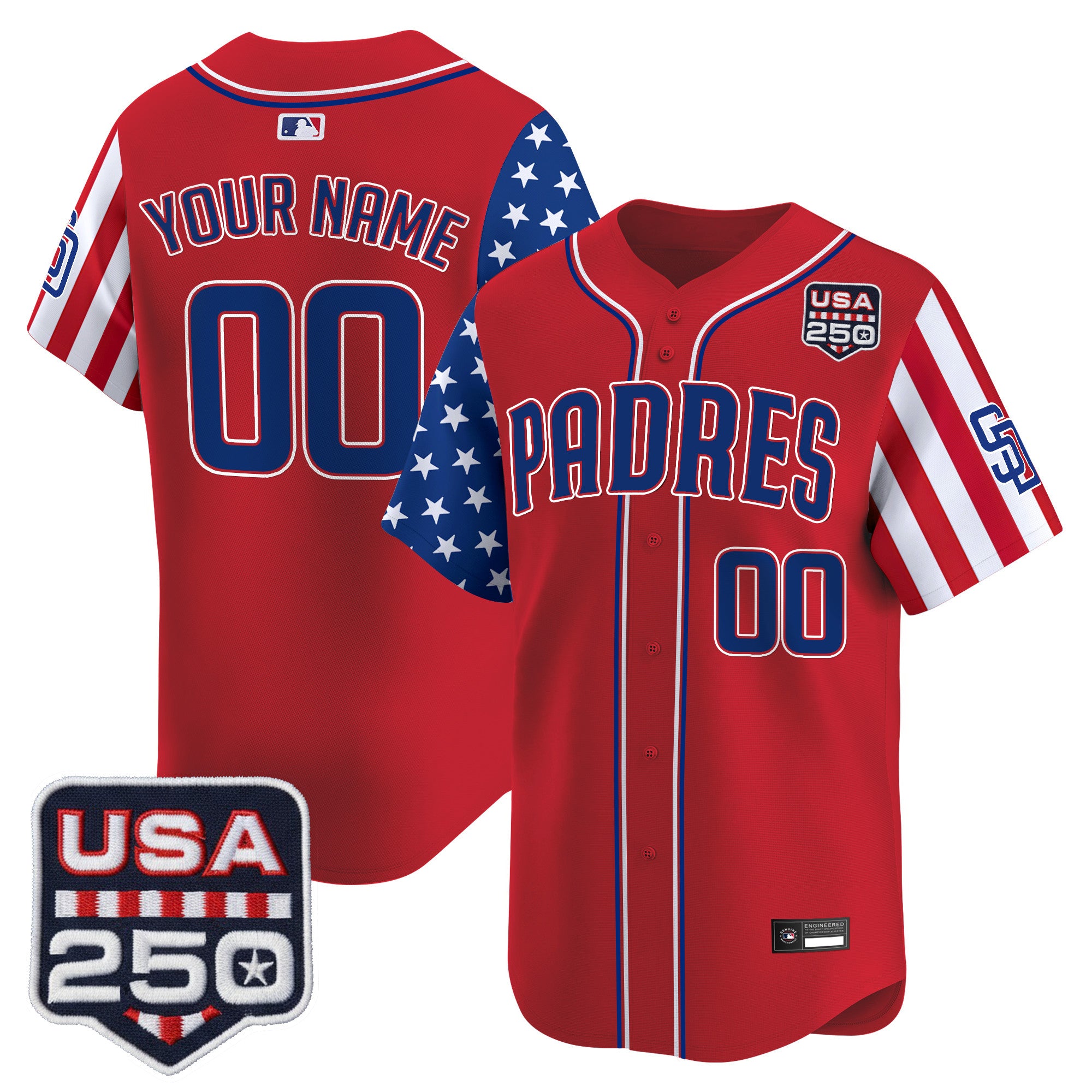 San Diego Padres "America250 Edition" Vapor Premier Limited Custom Jersey - All Stitched