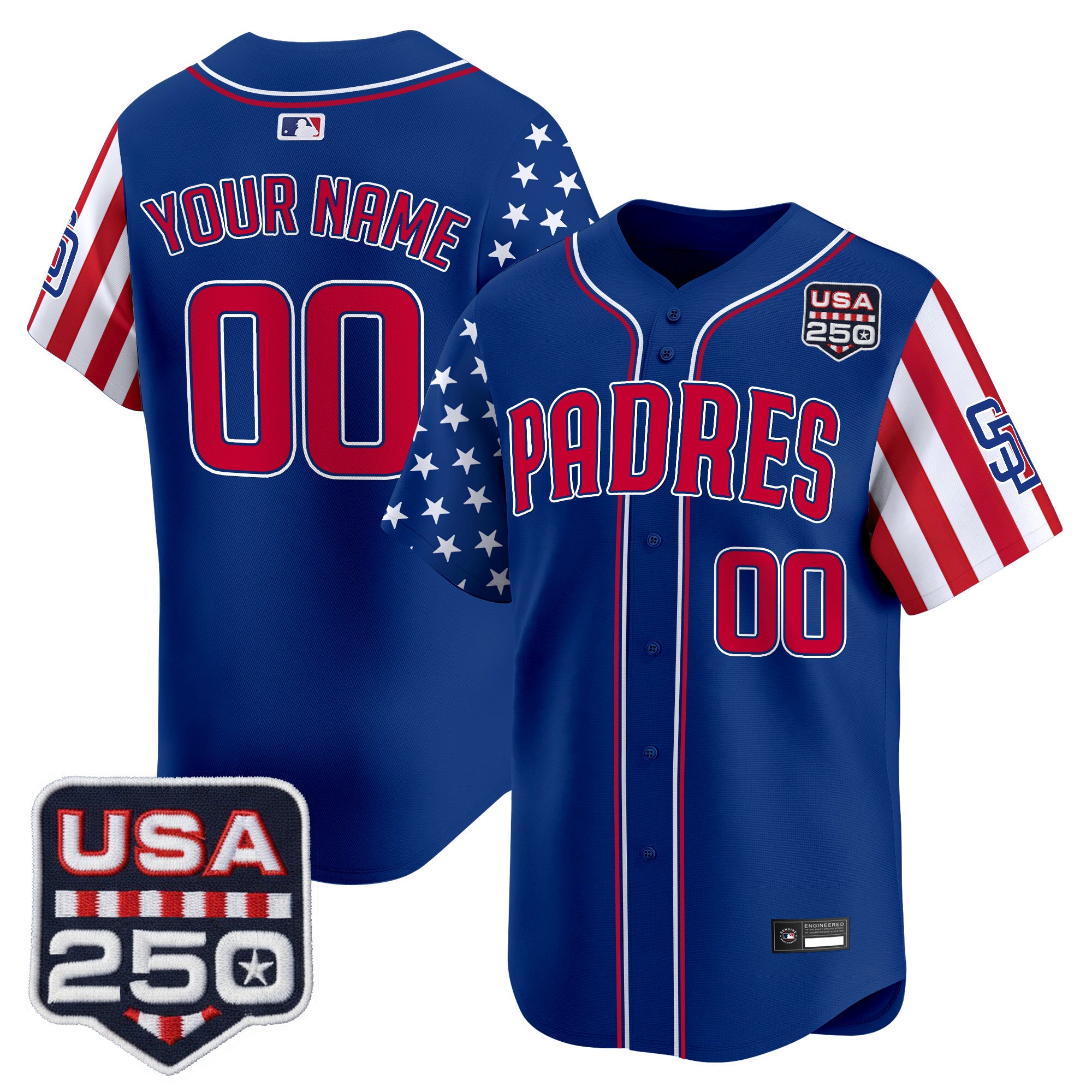 San Diego Padres "America250 Edition" Vapor Premier Limited Custom Jersey - All Stitched