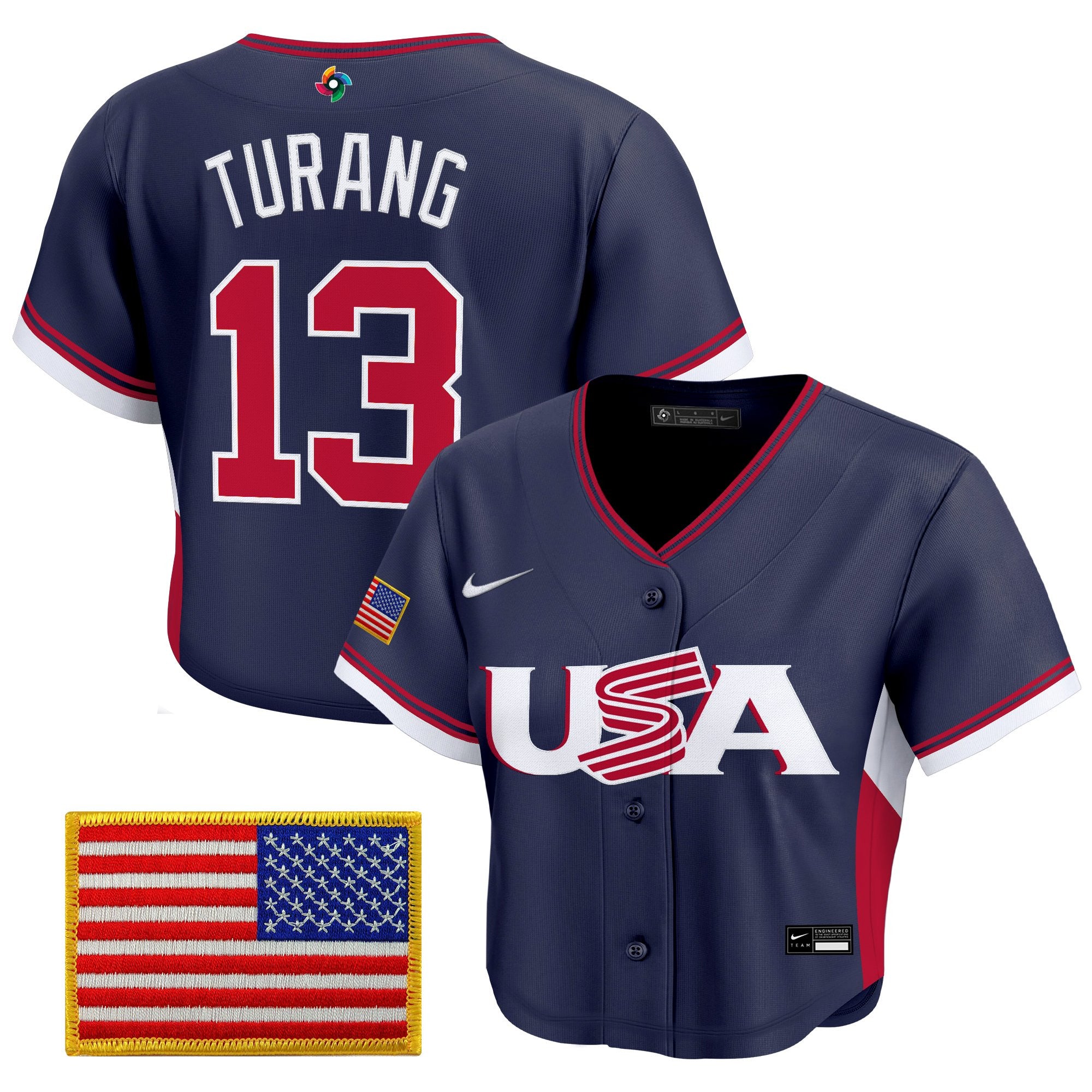 Women's Team USA World Baseball Classic Crop Top Baseball Jersey - All Stitched