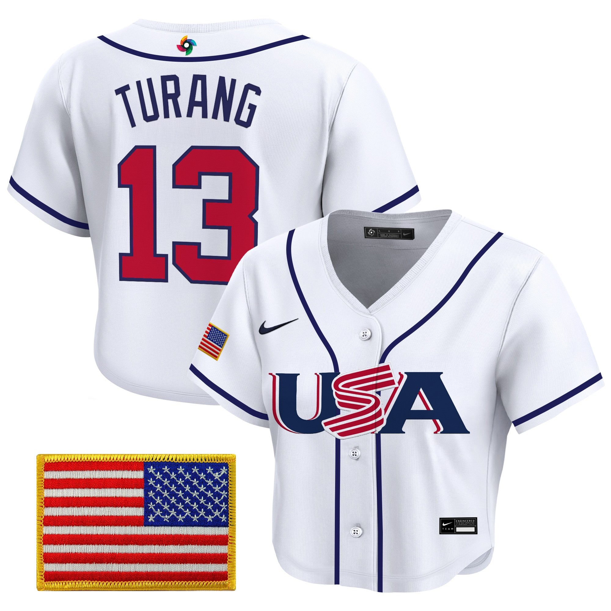 Women's Team USA World Baseball Classic Crop Top Baseball Jersey - All Stitched