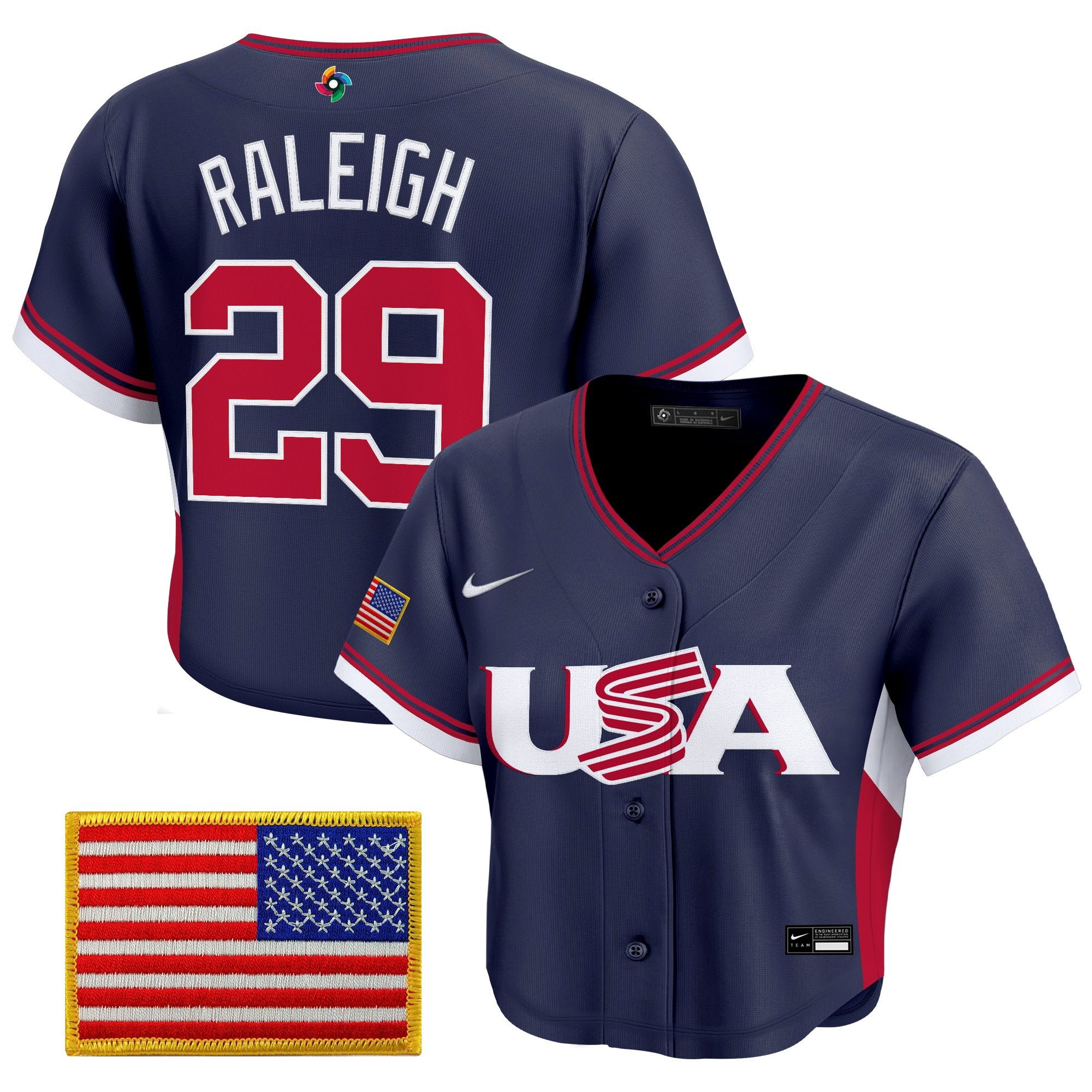 Women's Team USA World Baseball Classic Crop Top Baseball Jersey - All Stitched