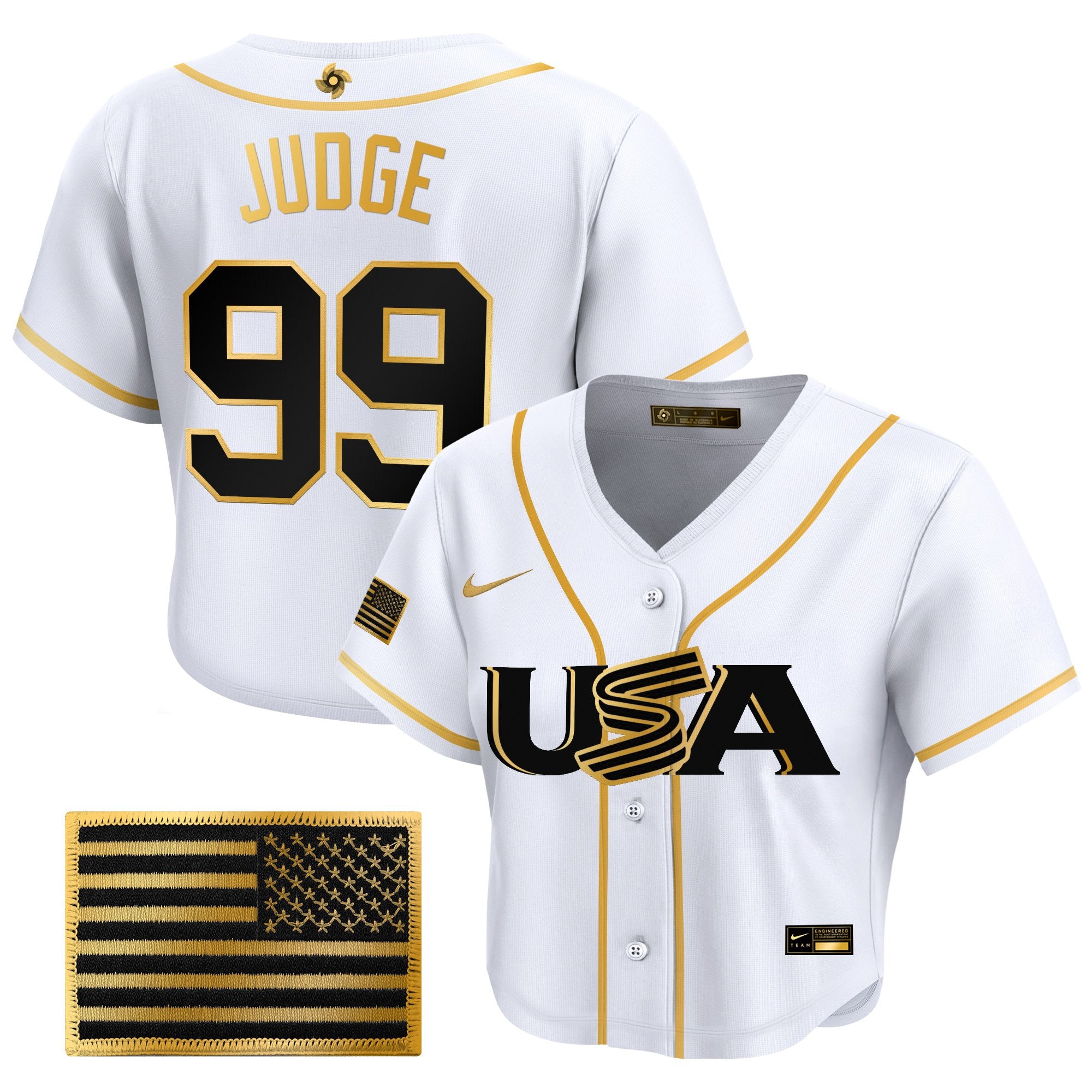 Women's Team USA World Baseball Classic Crop Top Baseball Jersey - All Stitched