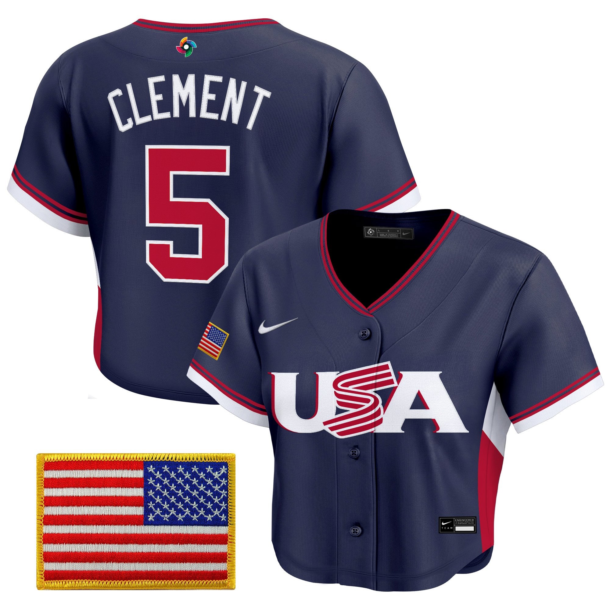 Women's Team USA World Baseball Classic Crop Top Baseball Jersey - All Stitched