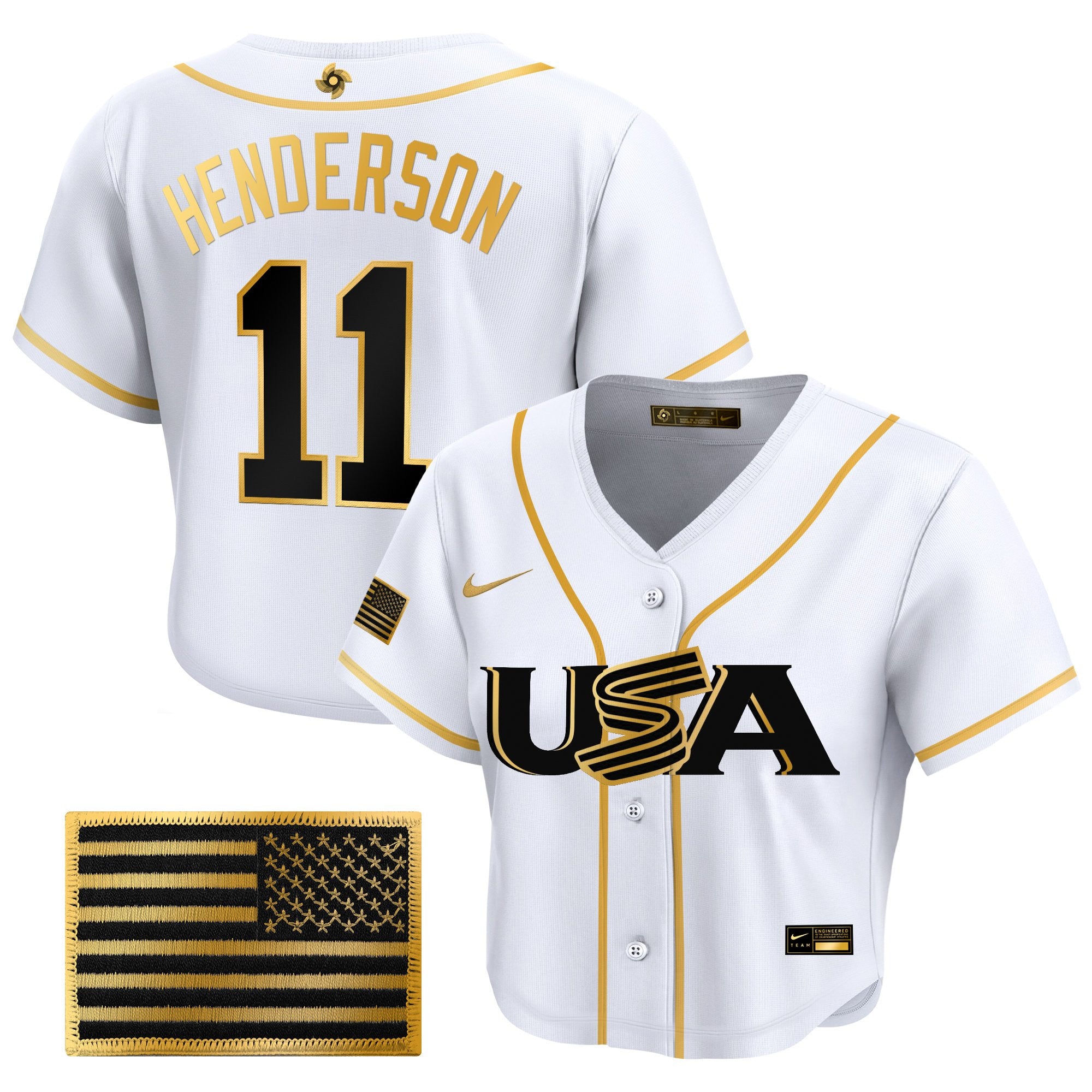 Women's Team USA World Baseball Classic Crop Top Baseball Jersey - All Stitched