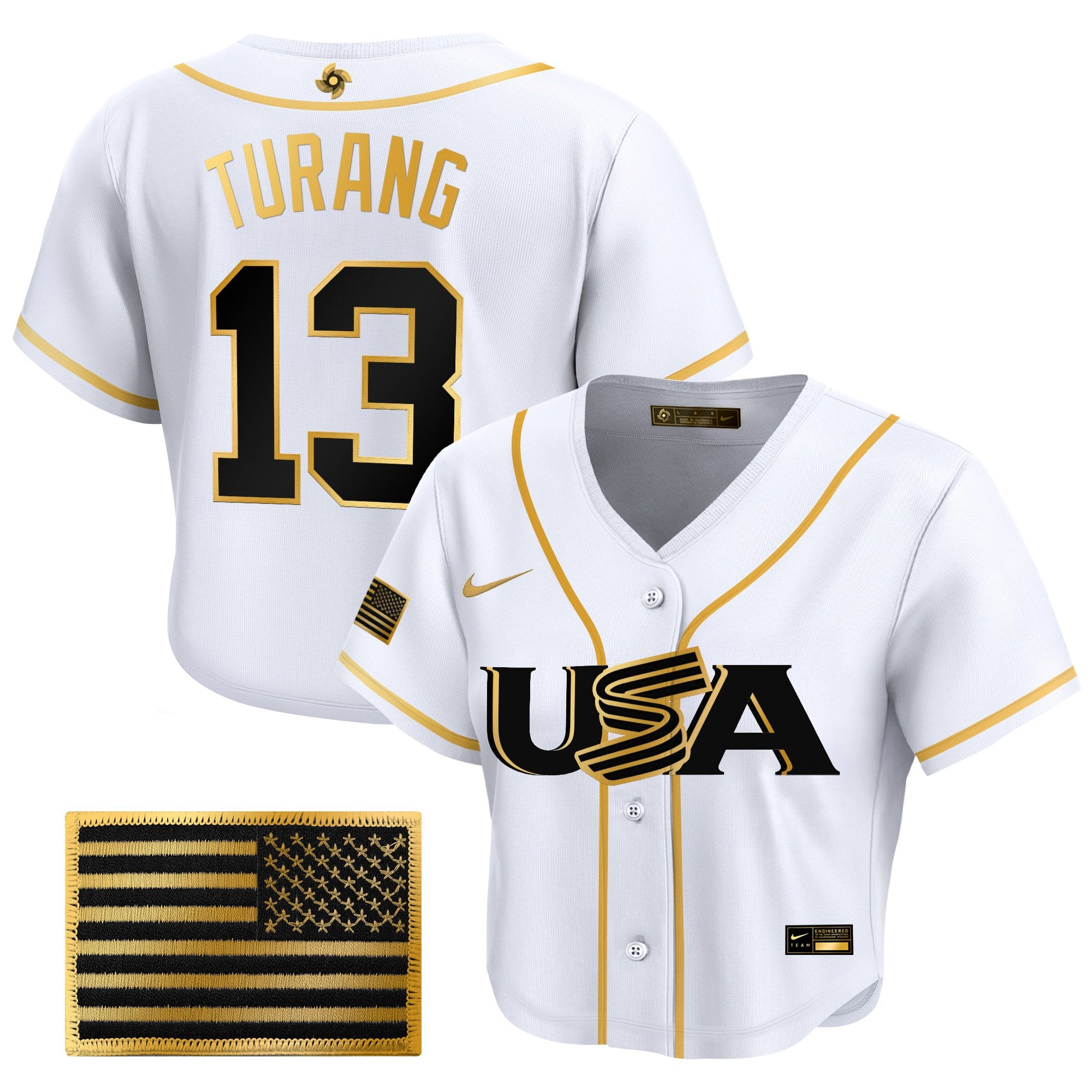 Women's Team USA World Baseball Classic Crop Top Baseball Jersey - All Stitched