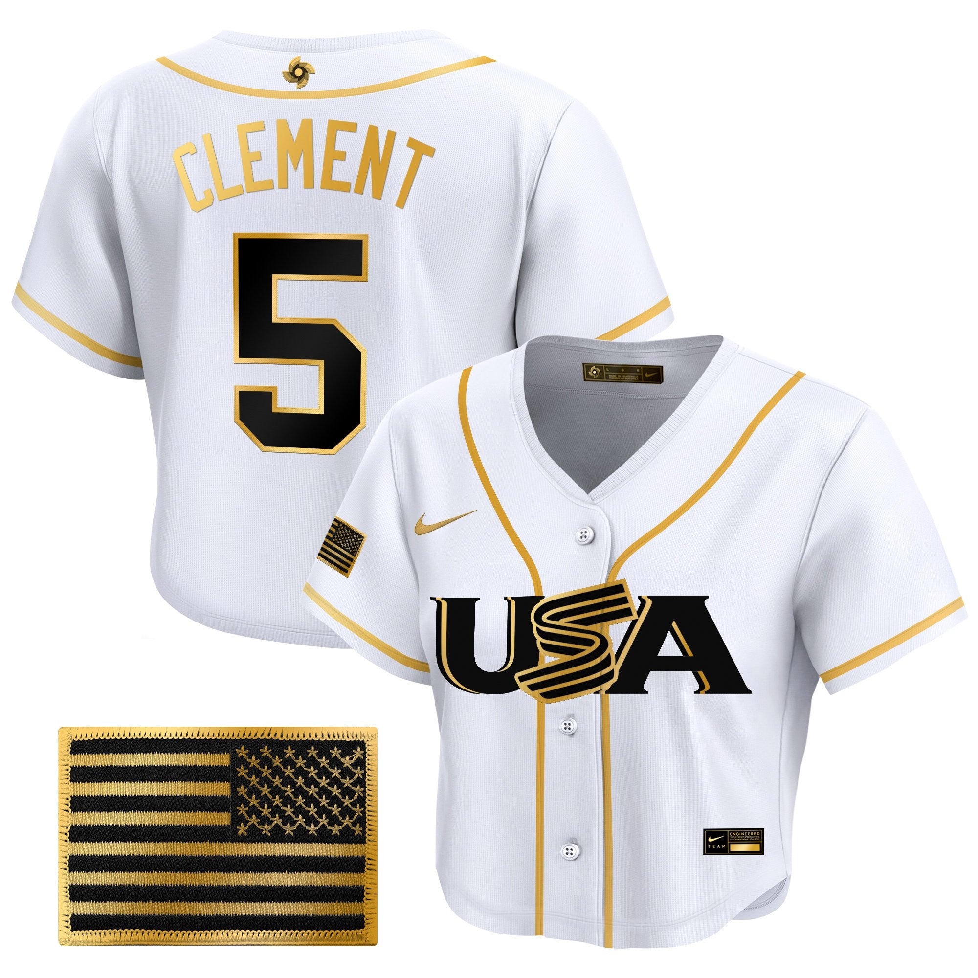 Women's Team USA World Baseball Classic Crop Top Baseball Jersey - All Stitched