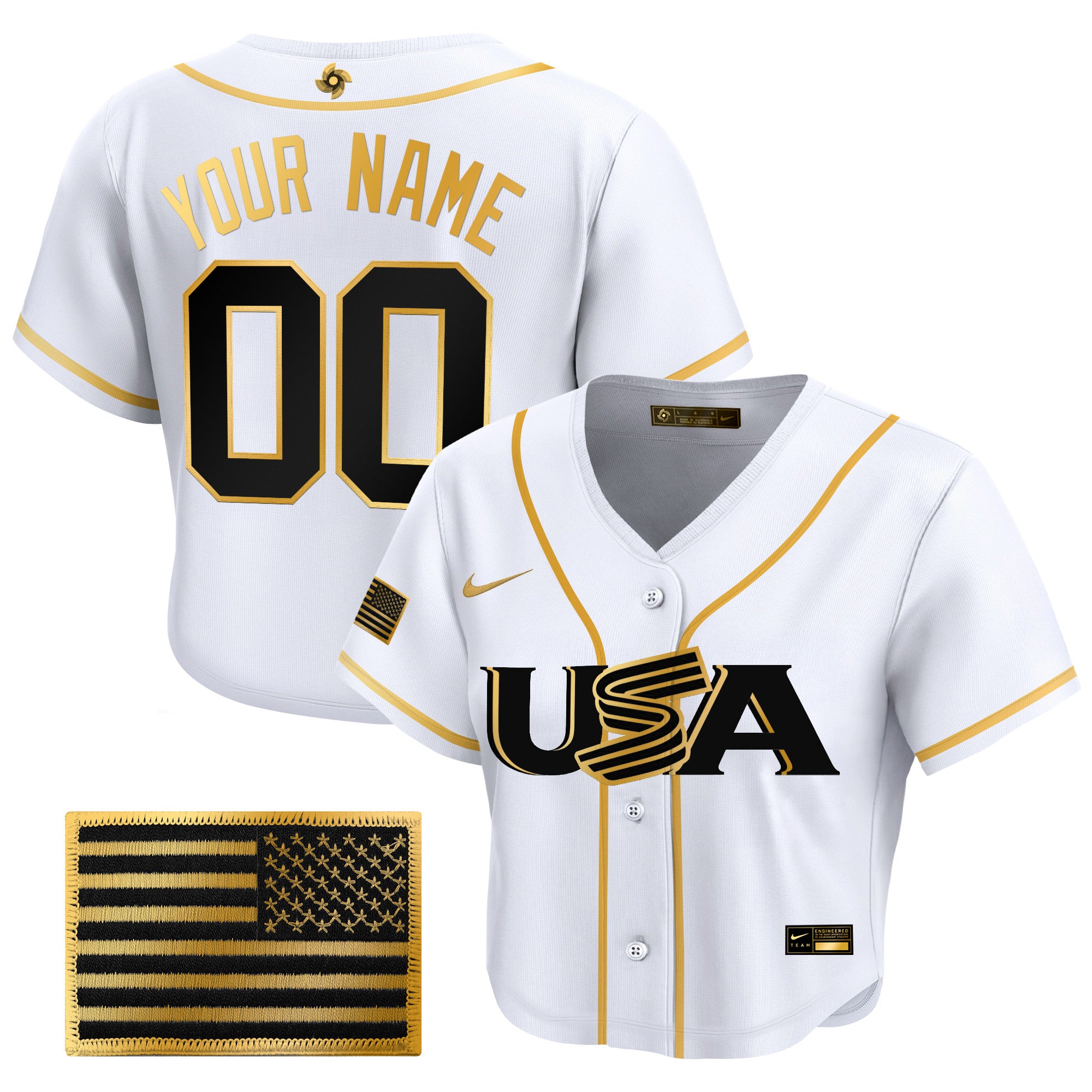 Women's Team USA World Baseball Classic Crop Top Baseball Custom Jersey - All Stitched