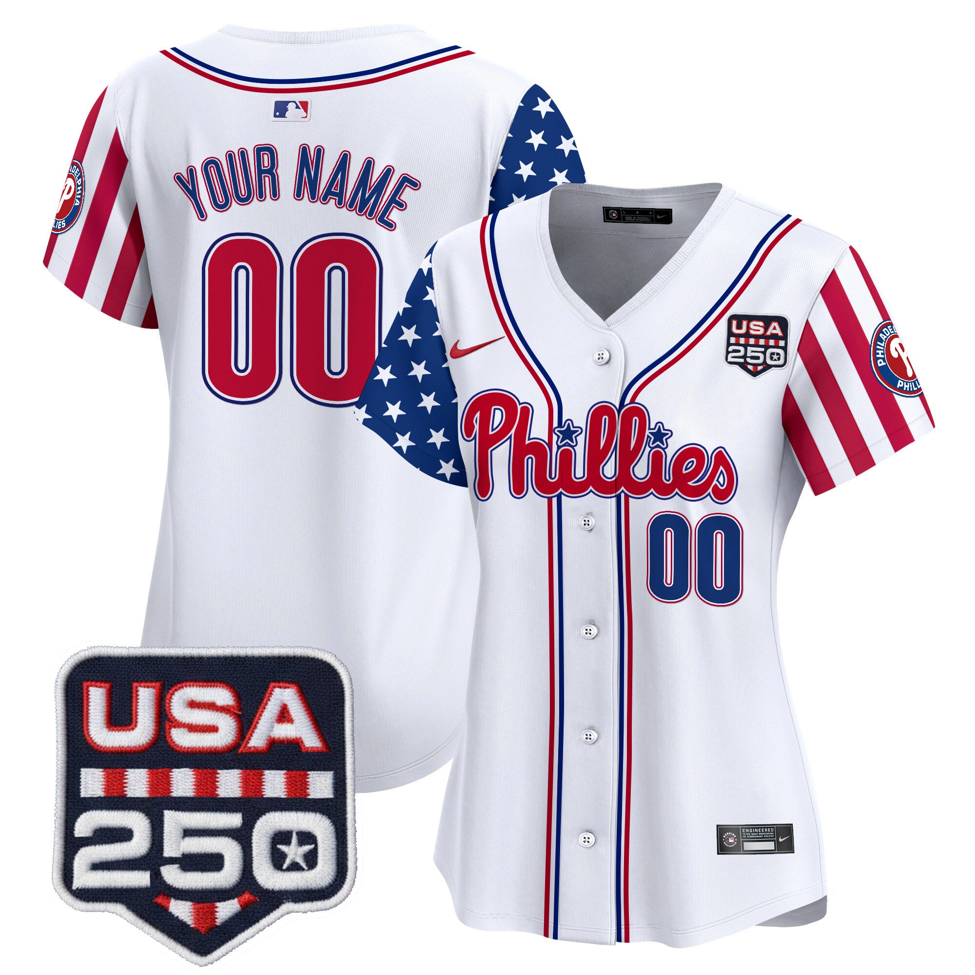 Philadelphia Phillies America250 Edition Vapor Premier Limited Custom Jersey - All Stitched