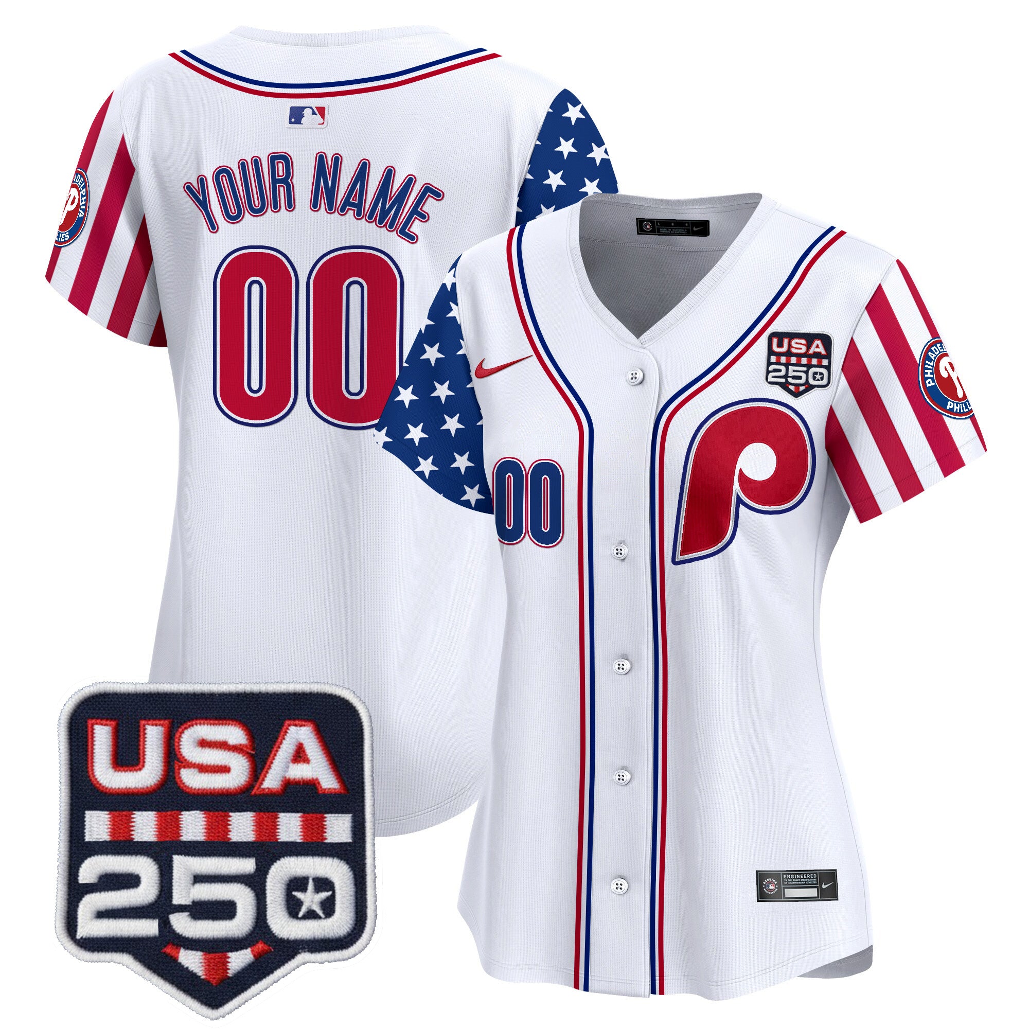 Philadelphia Phillies America250 Edition Vapor Premier Limited Custom Jersey - All Stitched