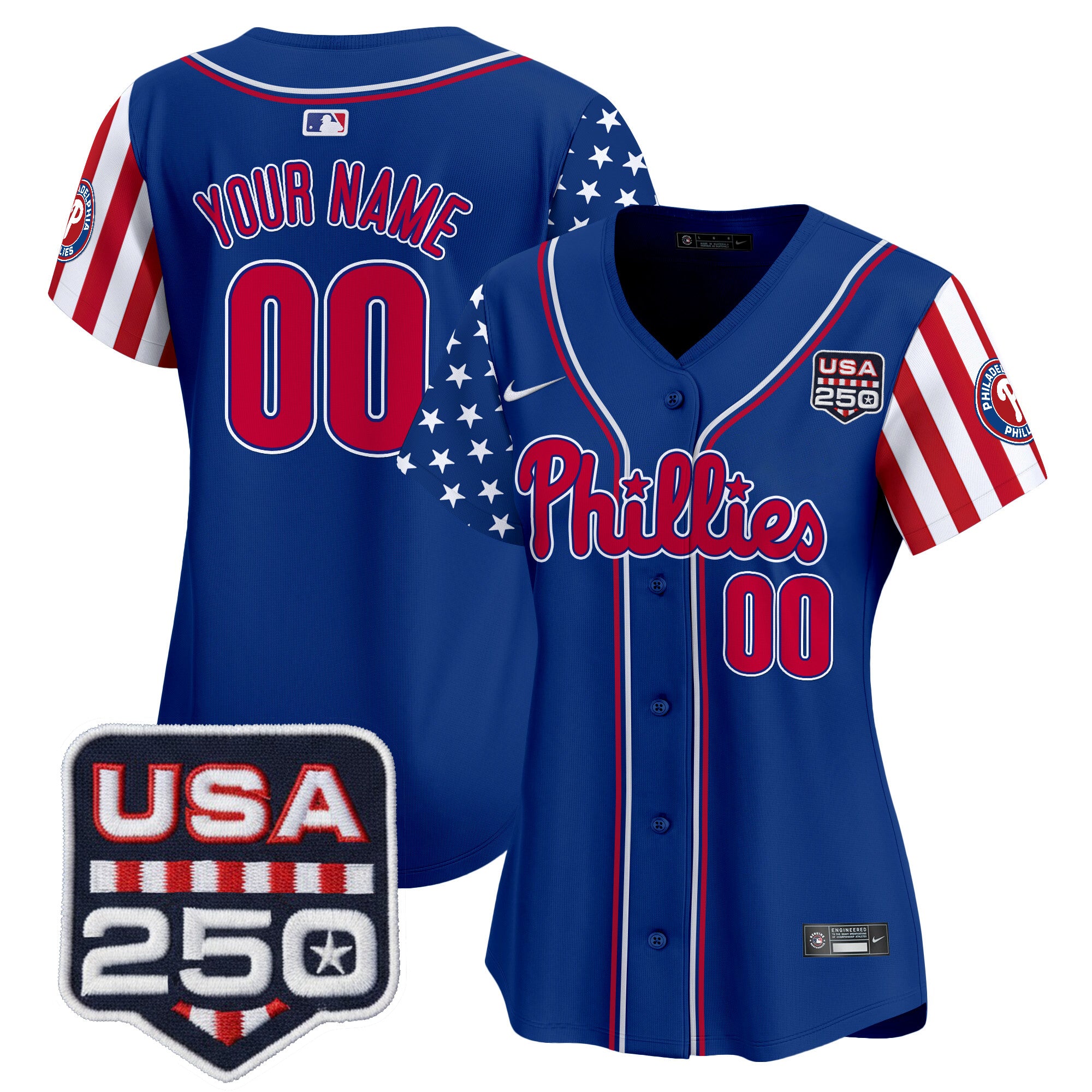 Philadelphia Phillies America250 Edition Vapor Premier Limited Custom Jersey - All Stitched