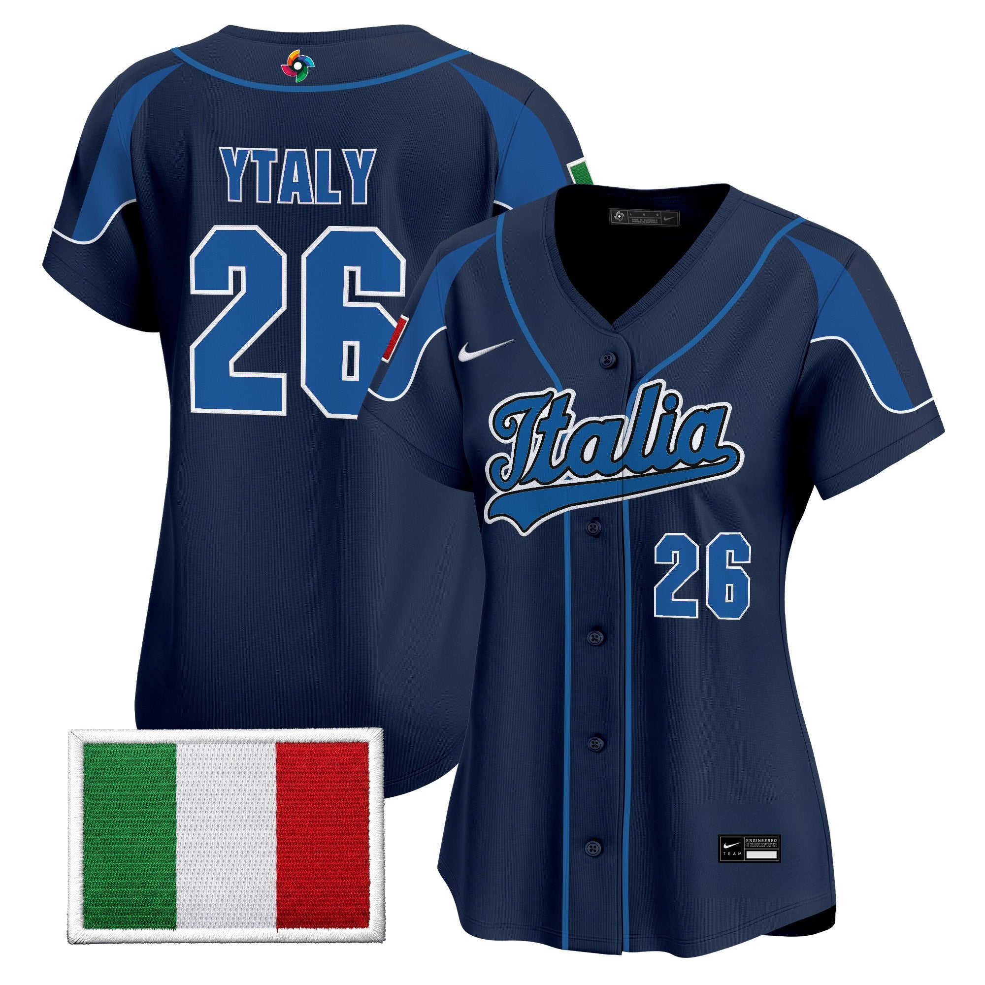 Women's Team Italy 2026 World Baseball Classic Vapor Premier Jersey - All Stitched