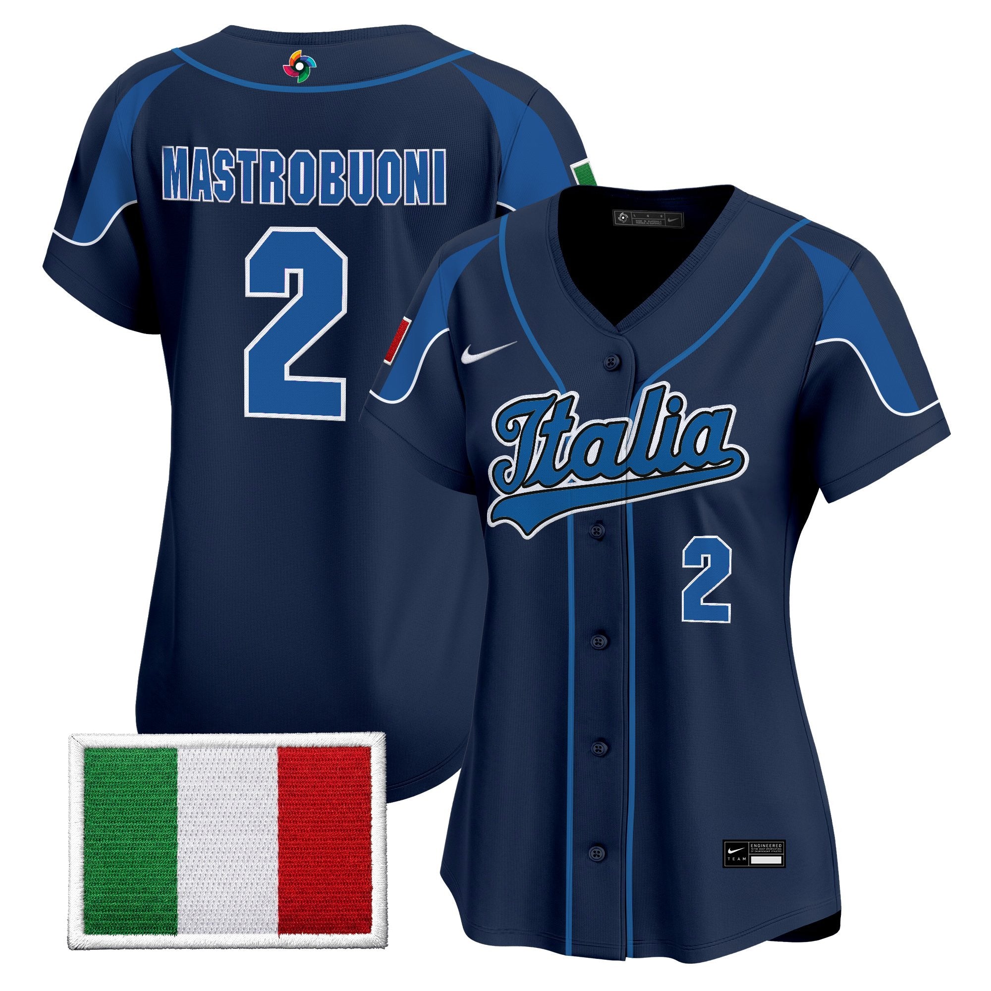 Women's Team Italy 2026 World Baseball Classic Vapor Premier Jersey - All Stitched