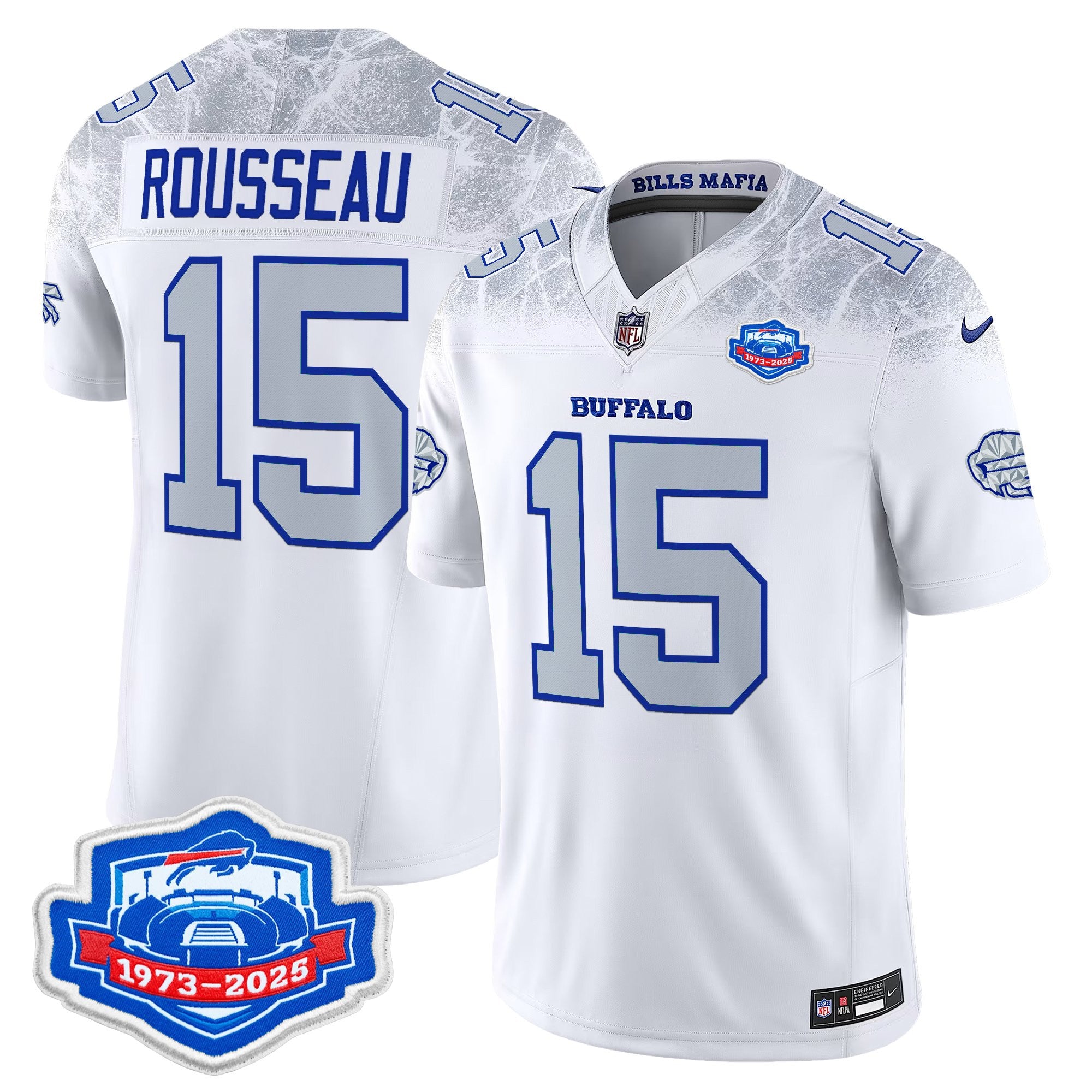Men's Buffalo Bills 1973 - 2025 Farewell Season Patch Vapor Limited Jersey - All Stitched