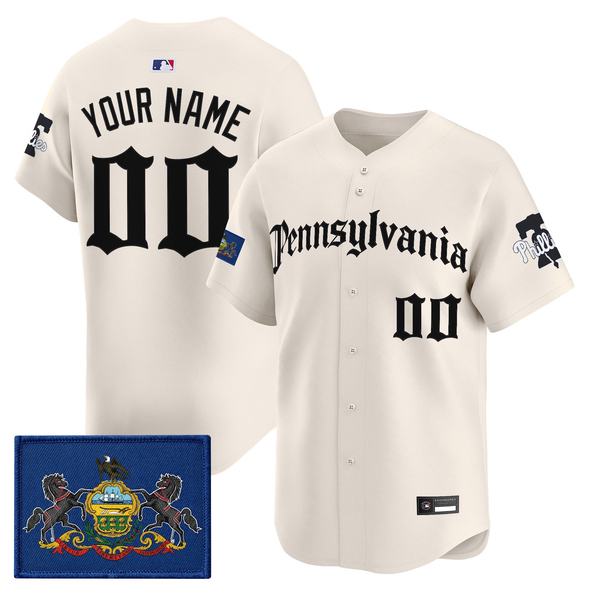 Phillies 'Pennsylvania Gothic Edition' Vapor Premier Limited Custom Jersey - All Stitched