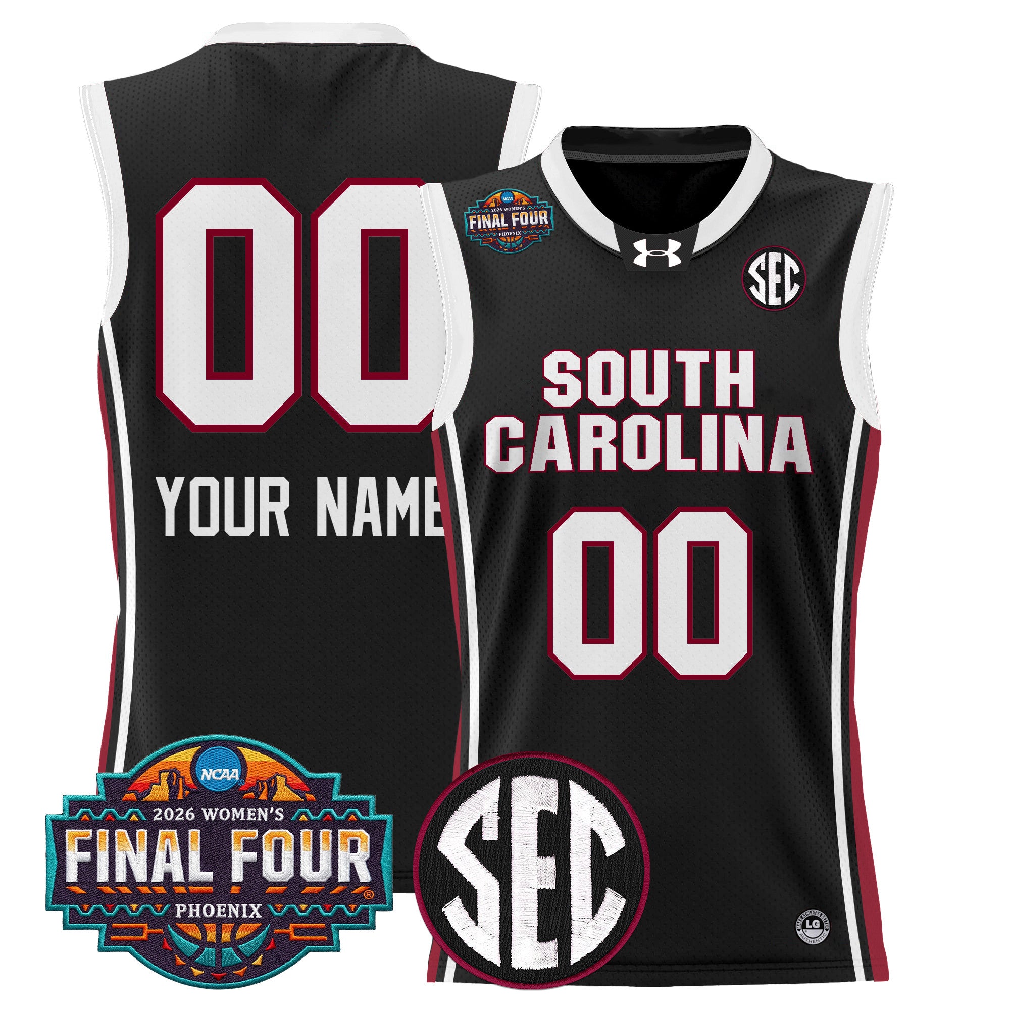 South Carolina Gamecocks 2026 Women's Tournament Final Four Custom Basketball Jersey - All Stitched
