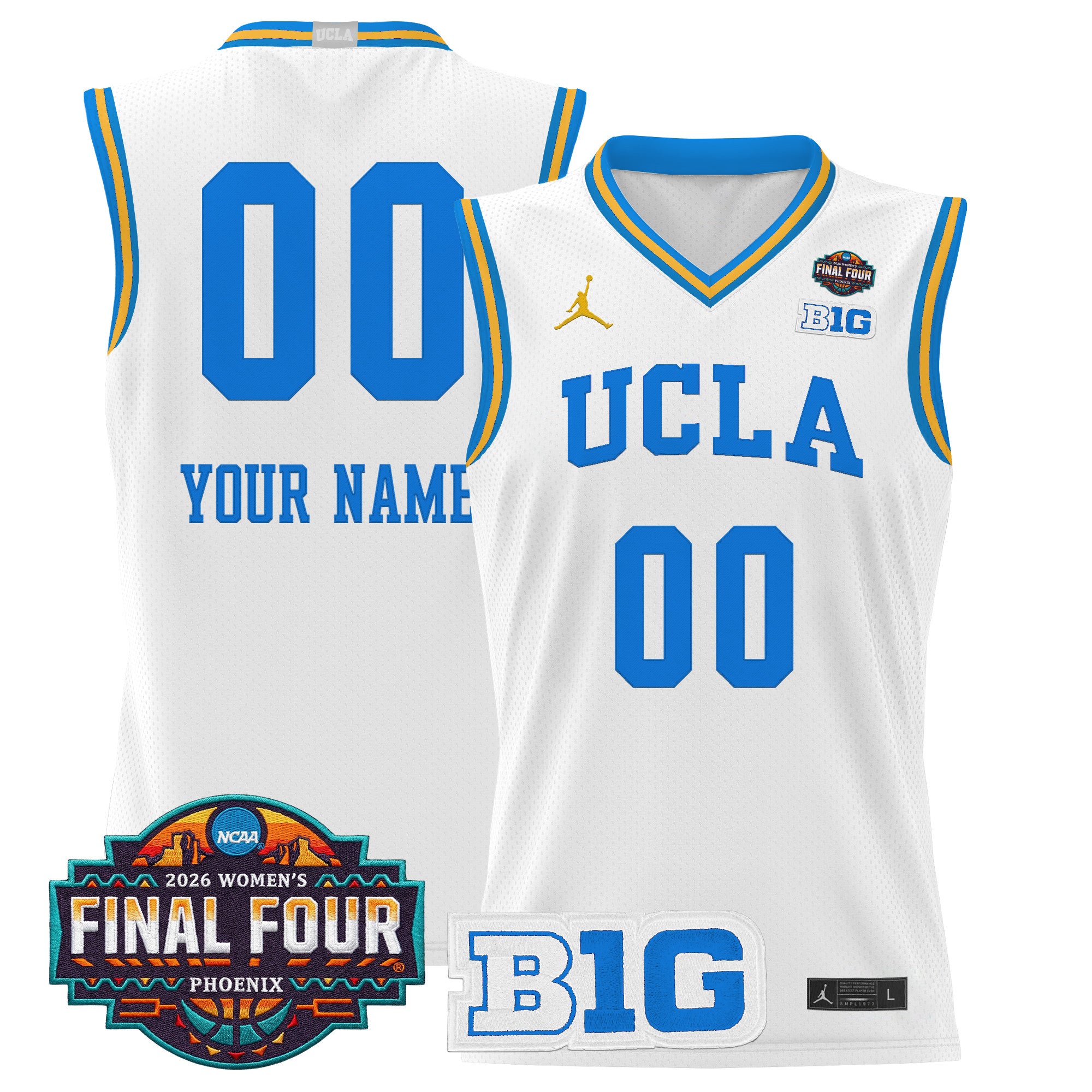 UCLA Bruins 2026 Women's Tournament Final Four Custom Basketball Jersey - All Stitched