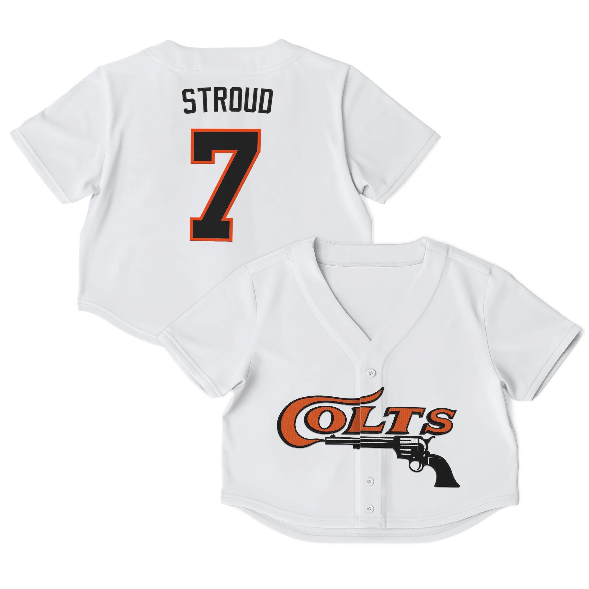 Women's Houston Astros Throwback Crop Top Baseball Jersey - All Stitched