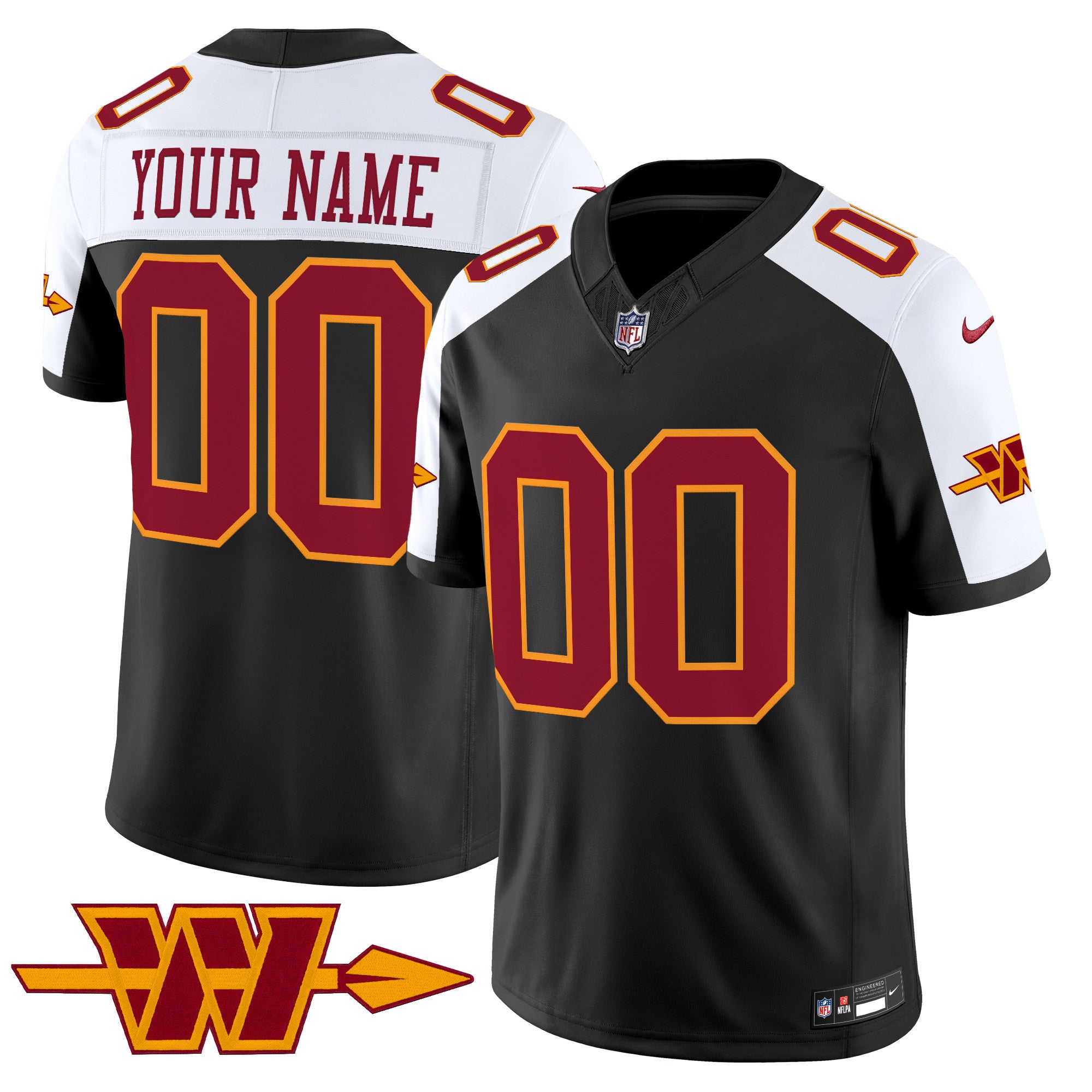 Washington Commanders Throwback Vapor Limited Custom Jersey - All Stitched