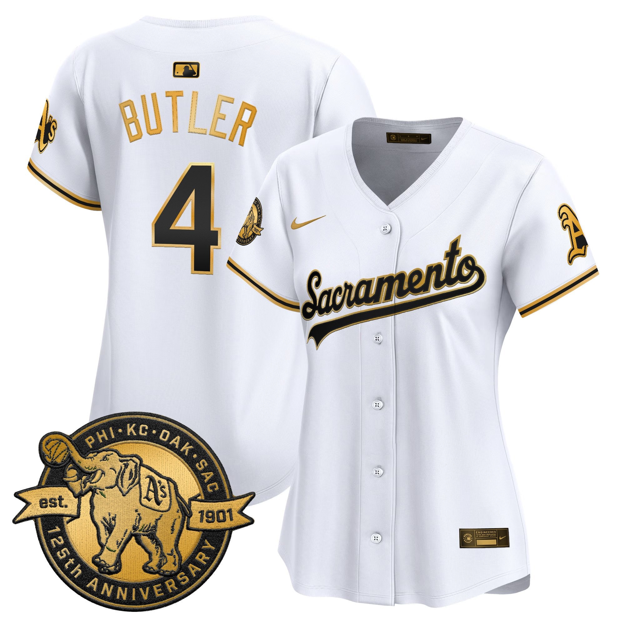 Women's Athletics 'Sacramento Edition' Vapor Premier Limited Jersey - 125th Anniversary Patch - All Stitched