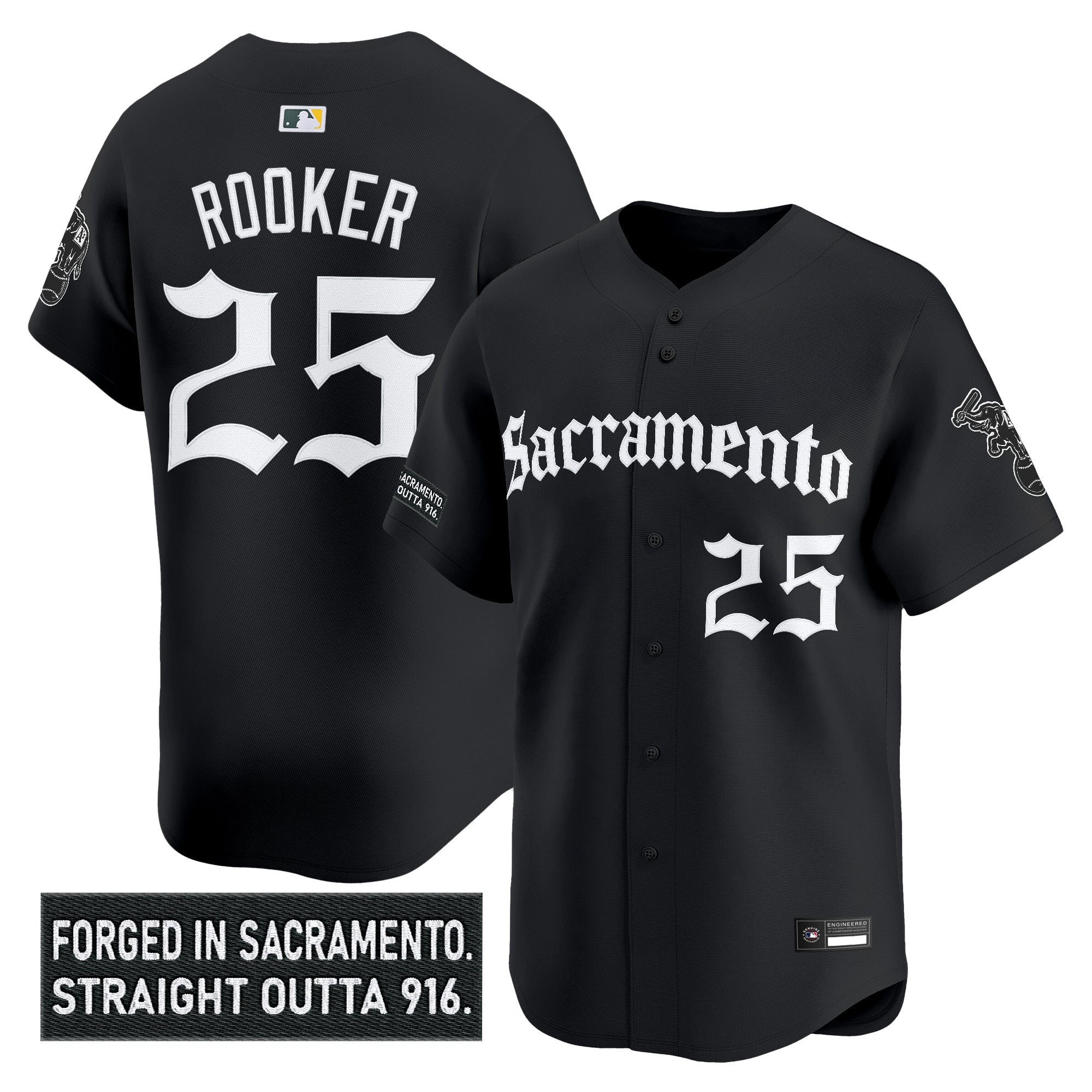 Men's Athletics 'Sacramento Gothic Edition' Vapor Premier Limited Jersey - All Stitched