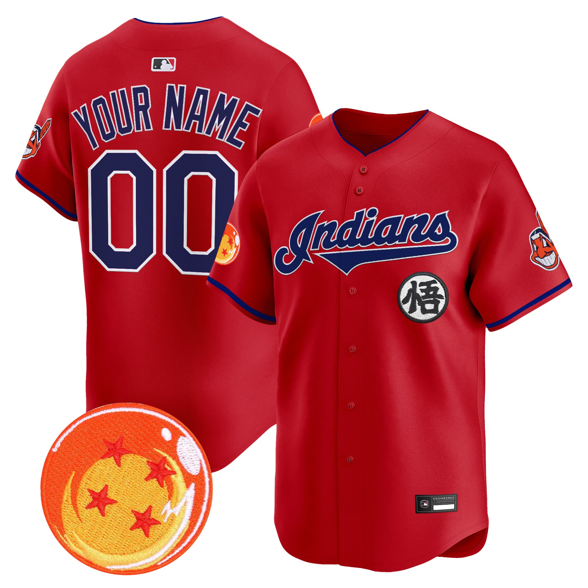 Cleveland Indians x Dragon Ball Vapor Premier Limited Custom Jersey - All Stitched