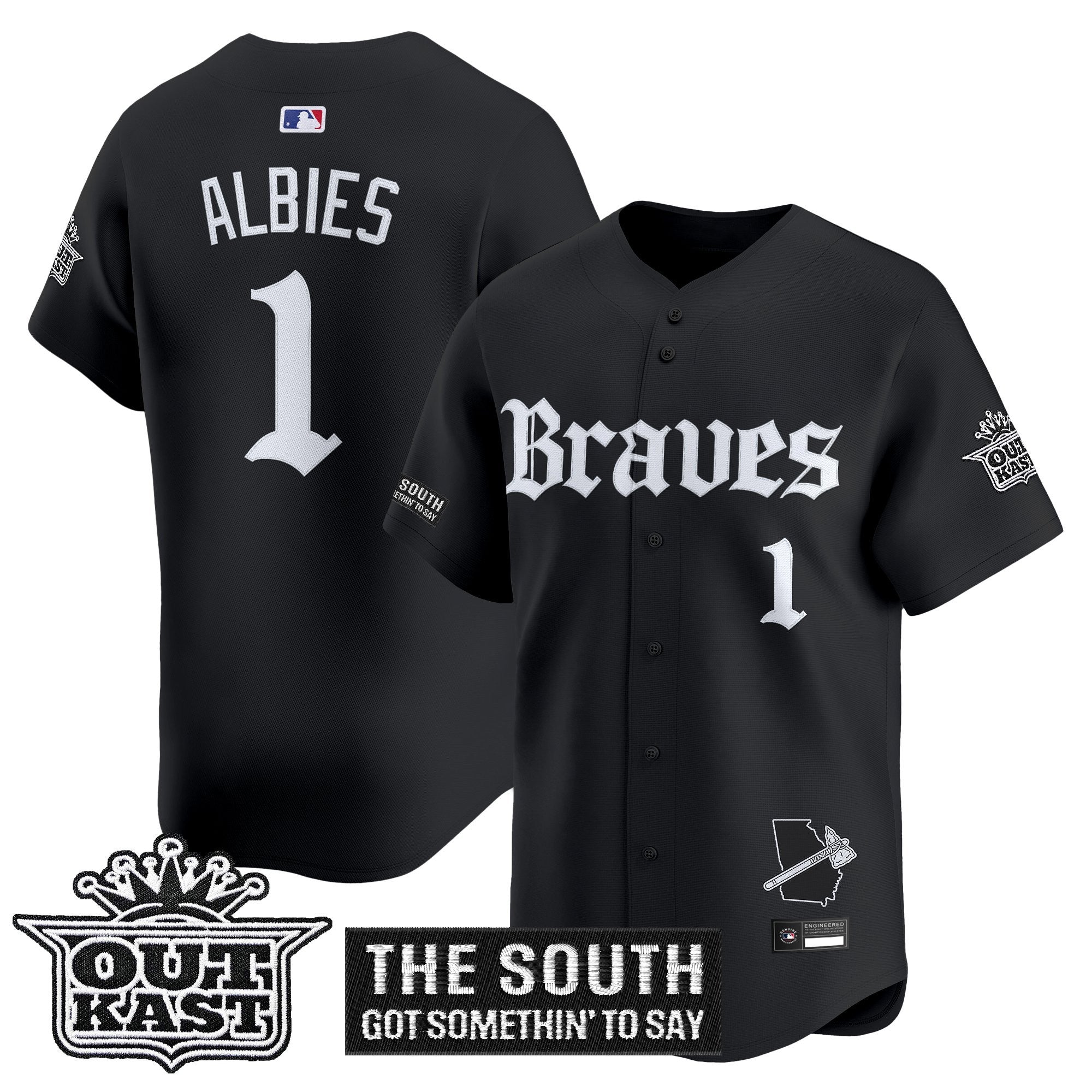 Men's Atlanta Braves 'Gothic South x Outkast Edition' Vapor Premier Limited Jersey V2- All Stitched