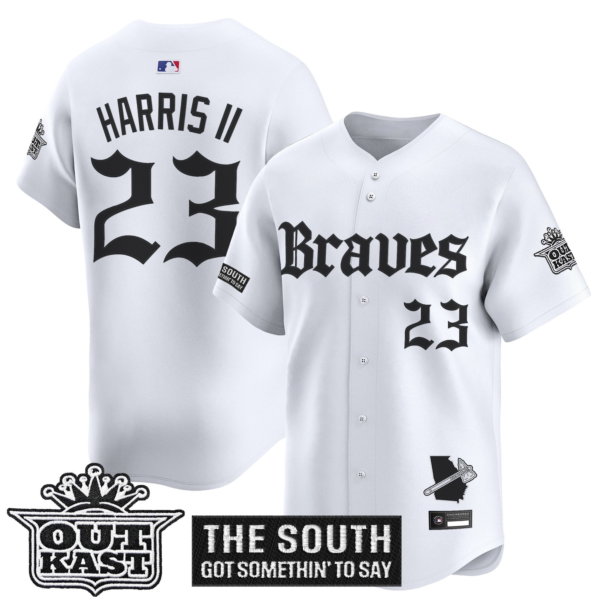 Men's Atlanta Braves 'Gothic South x Outkast Edition' Vapor Premier Limited Jersey V2- All Stitched
