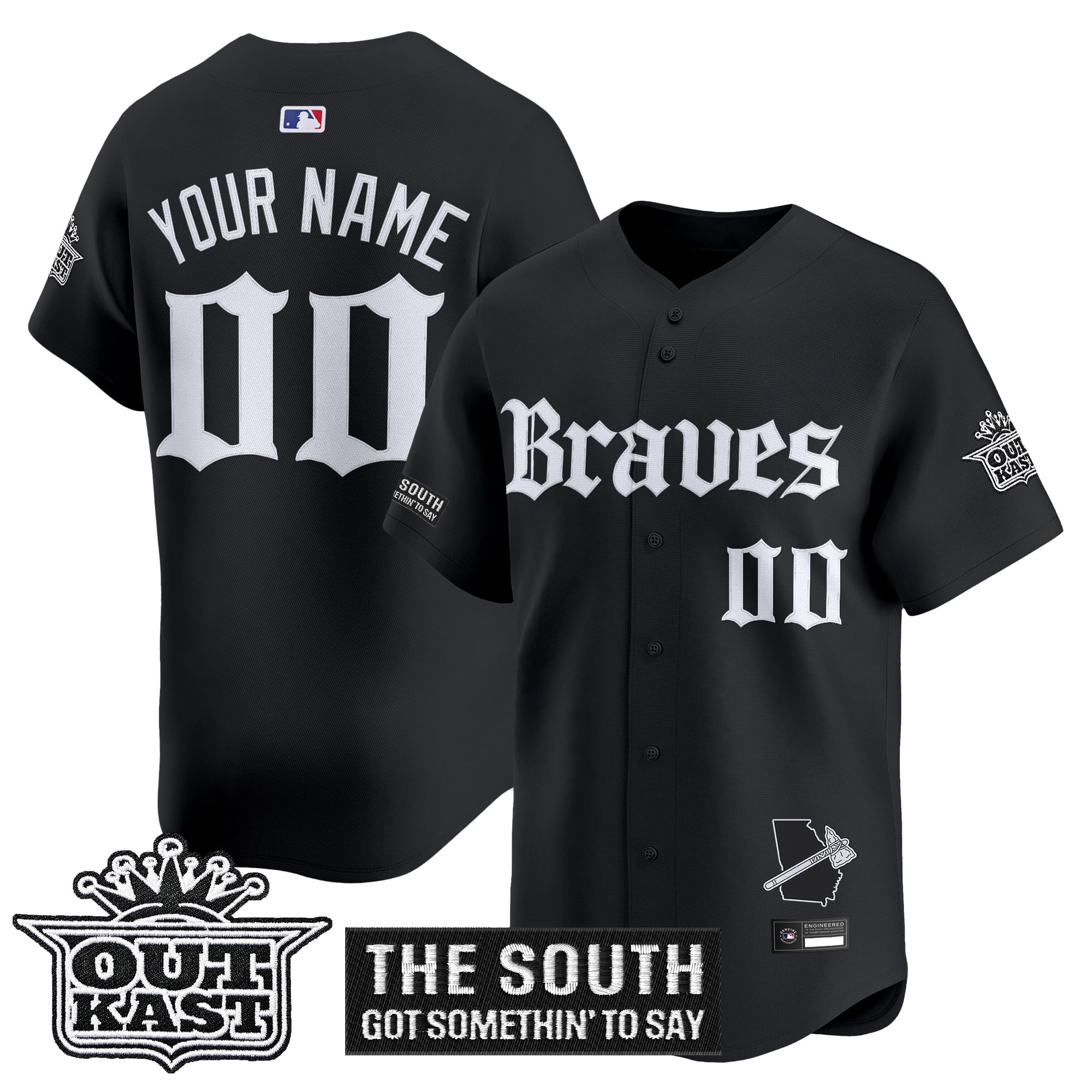 Atlanta Braves 'Gothic South x Outkast Edition' Vapor Premier Limited Custom Jersey V2- All Stitched