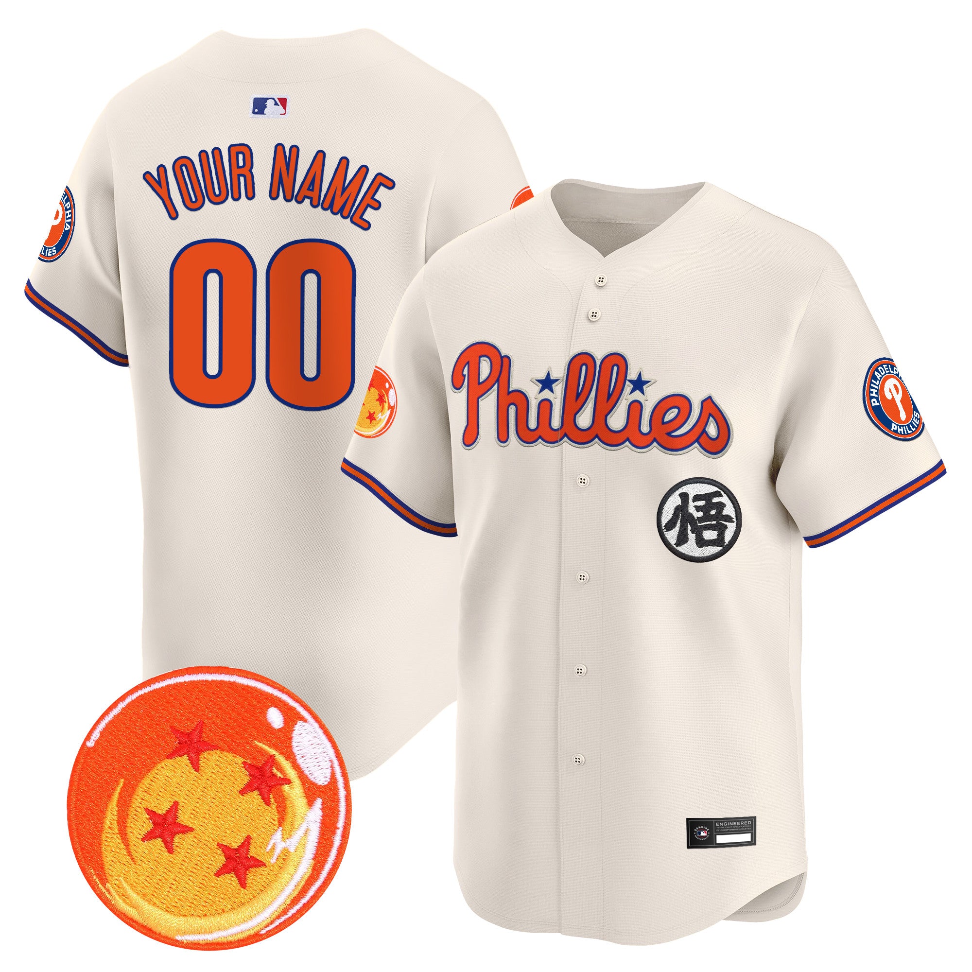 Philadelphia Phillies x Dragon Ball Vapor Premier Limited Custom Jersey - All Stitched