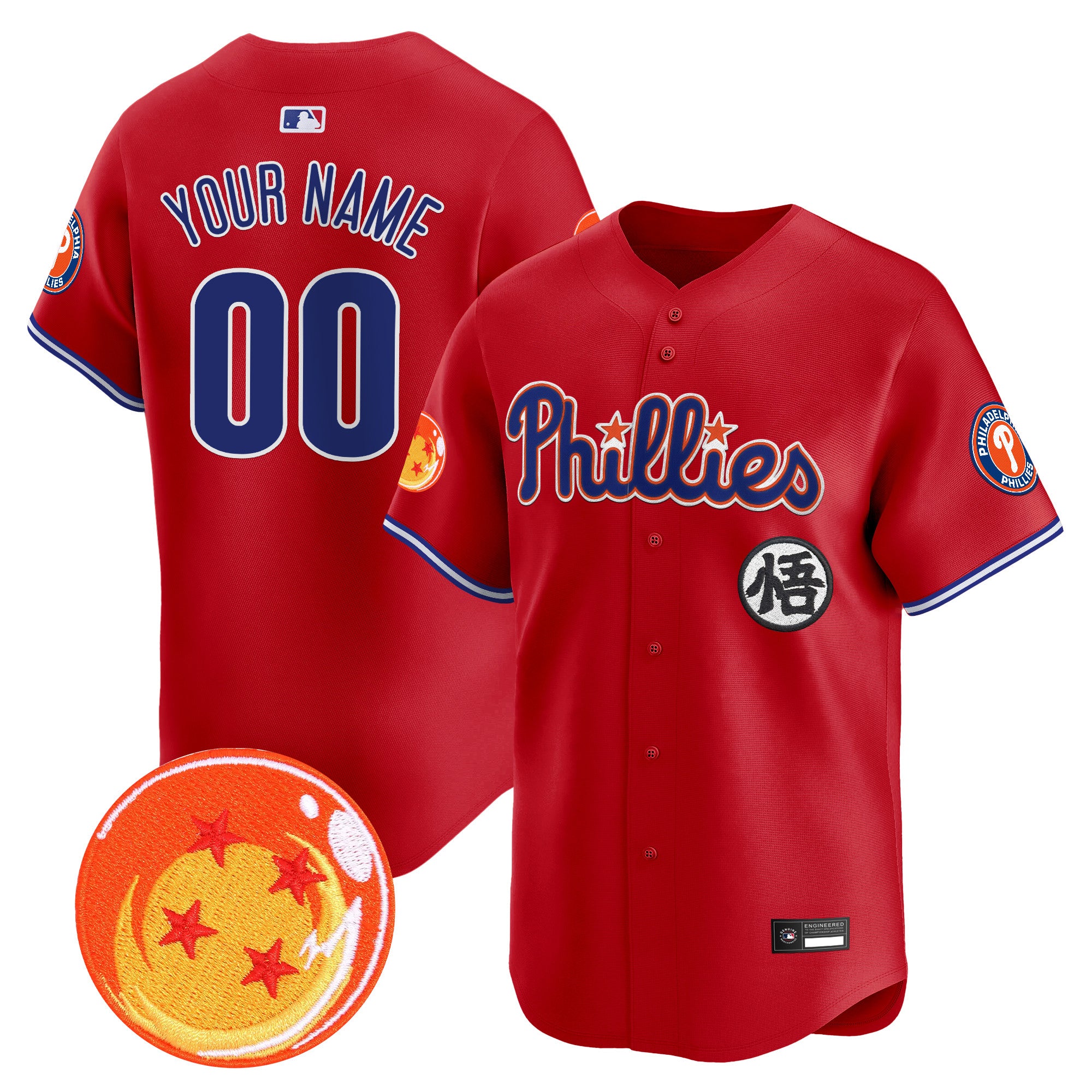 Philadelphia Phillies x Dragon Ball Vapor Premier Limited Custom Jersey - All Stitched
