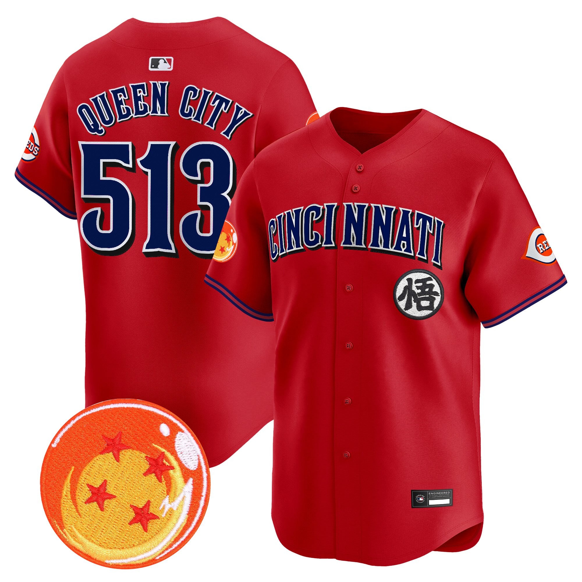 Men's Cincinnati Reds x Dragon Ball Vapor Premier Limited Jersey - All Stitched
