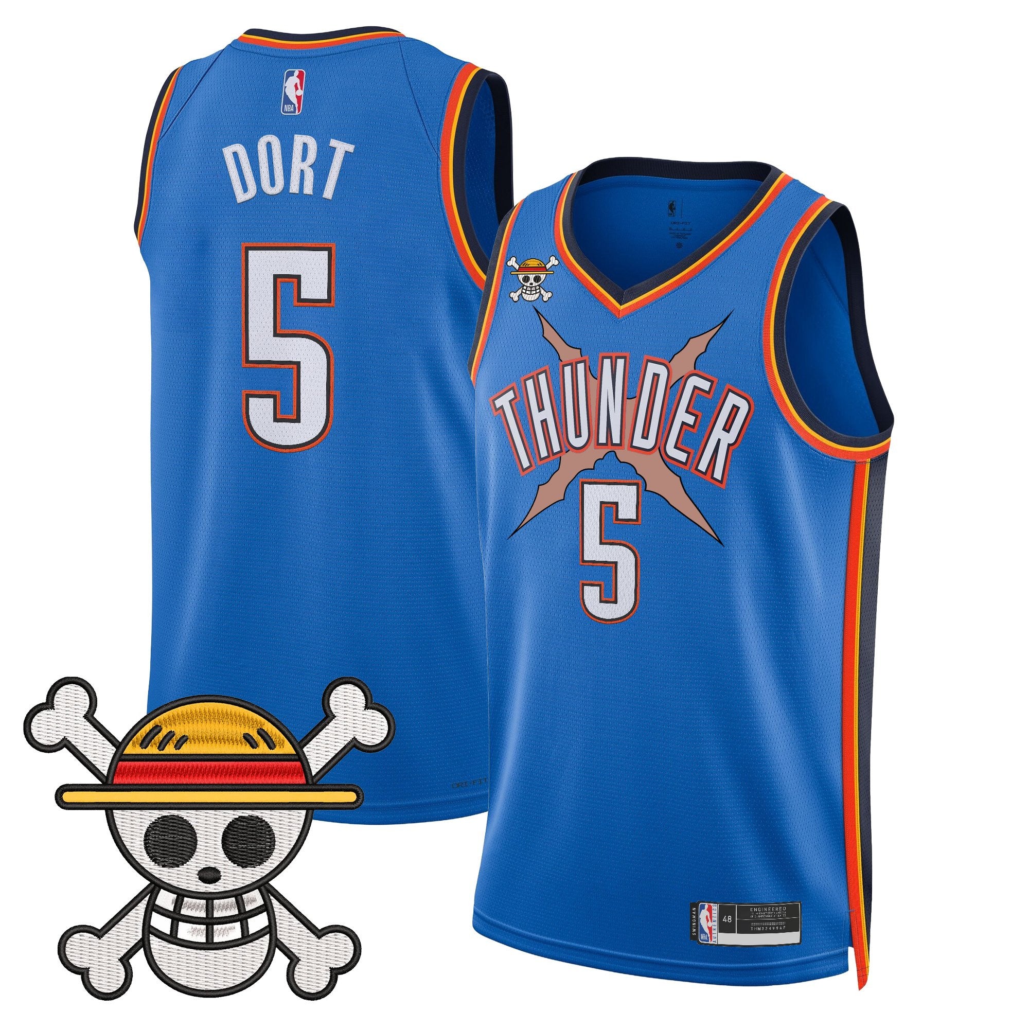 Men's Oklahoma City Thunder x One Piece Swingman Jersey- Stitched