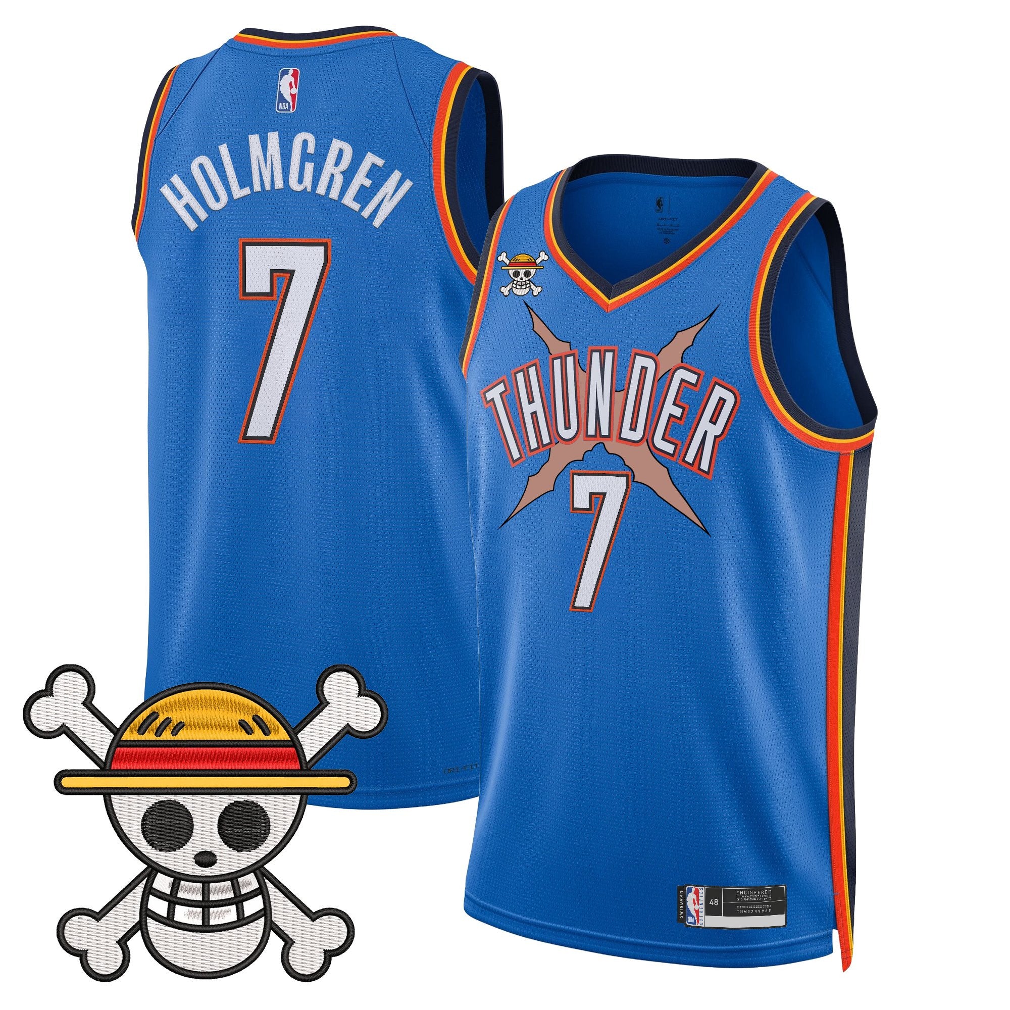 Men's Oklahoma City Thunder x One Piece Swingman Jersey- Stitched