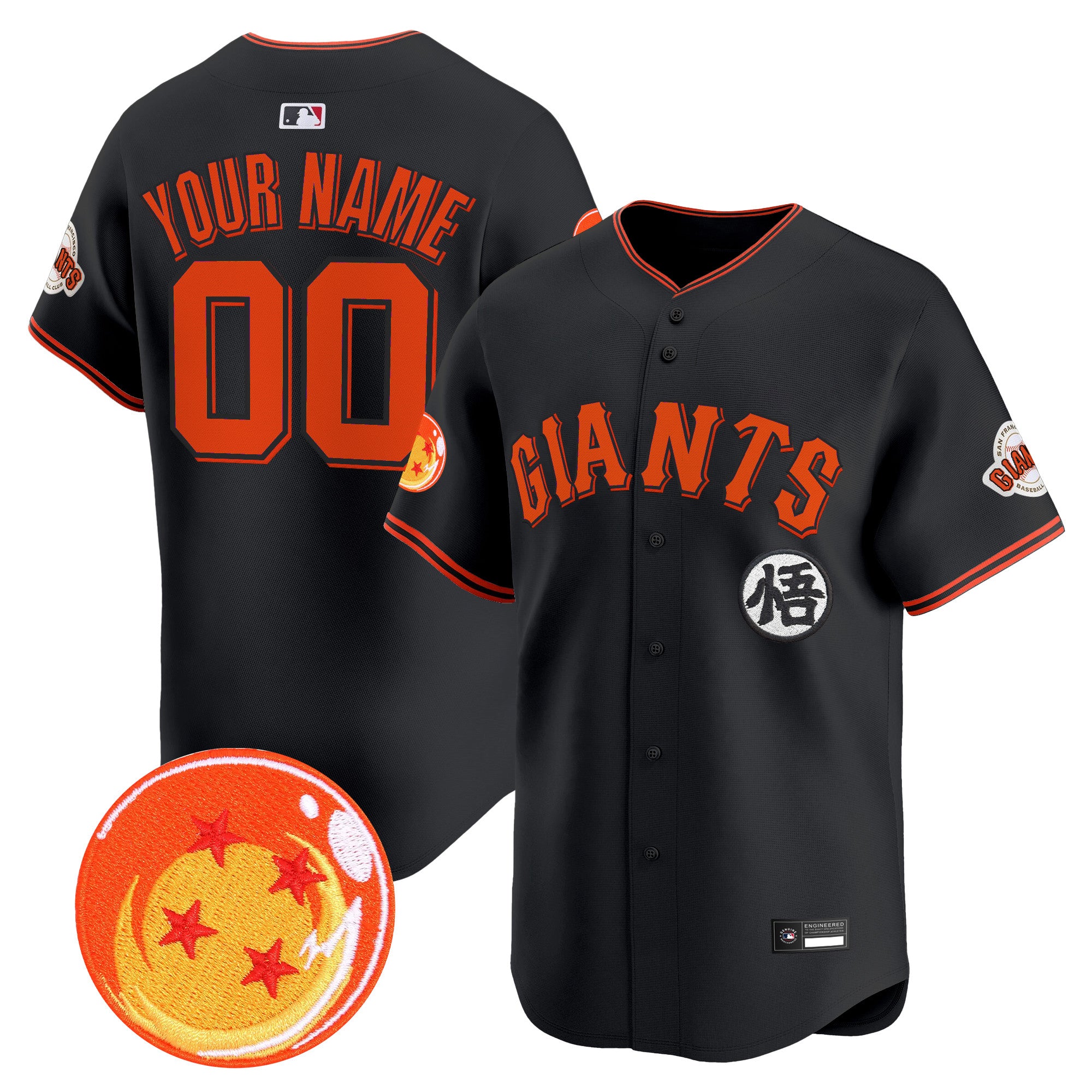 San Francisco Giants x Dragon Ball Vapor Premier Limited Custom Jersey - All Stitched