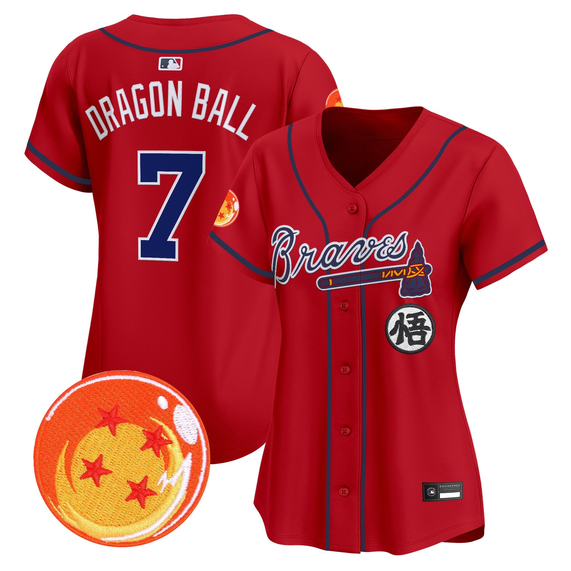 Women's Atlanta Braves x Dragon Ball Vapor Premier Limited Jersey - All Stitched