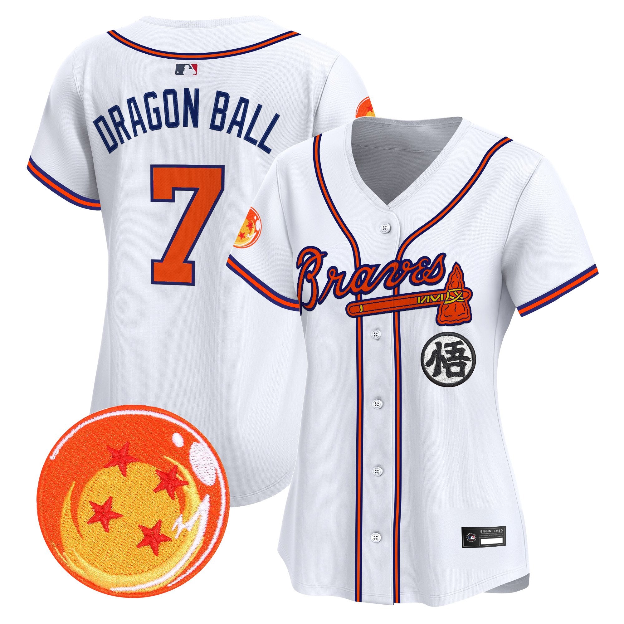 Women's Atlanta Braves x Dragon Ball Vapor Premier Limited Jersey - All Stitched