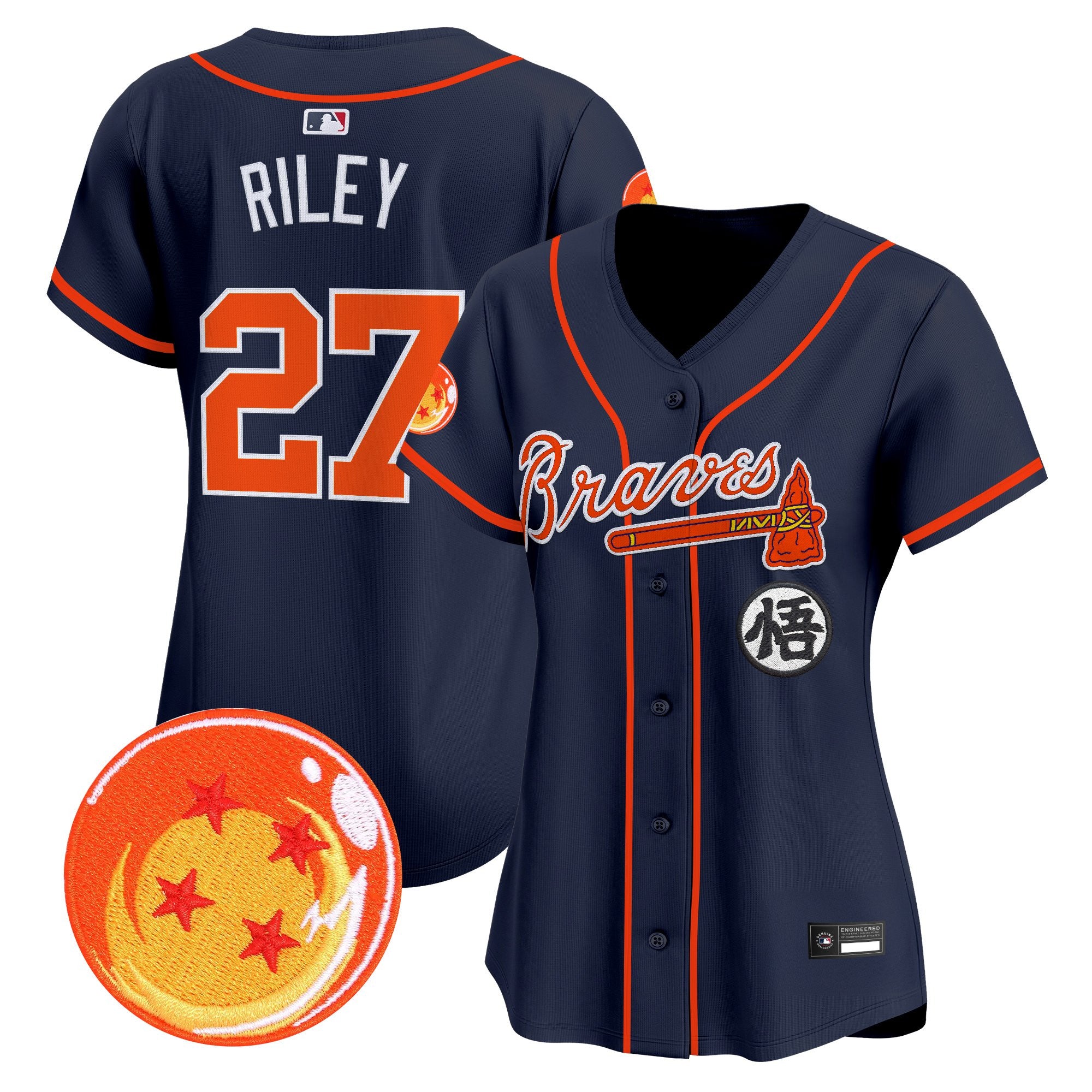 Women's Atlanta Braves x Dragon Ball Vapor Premier Limited Jersey - All Stitched