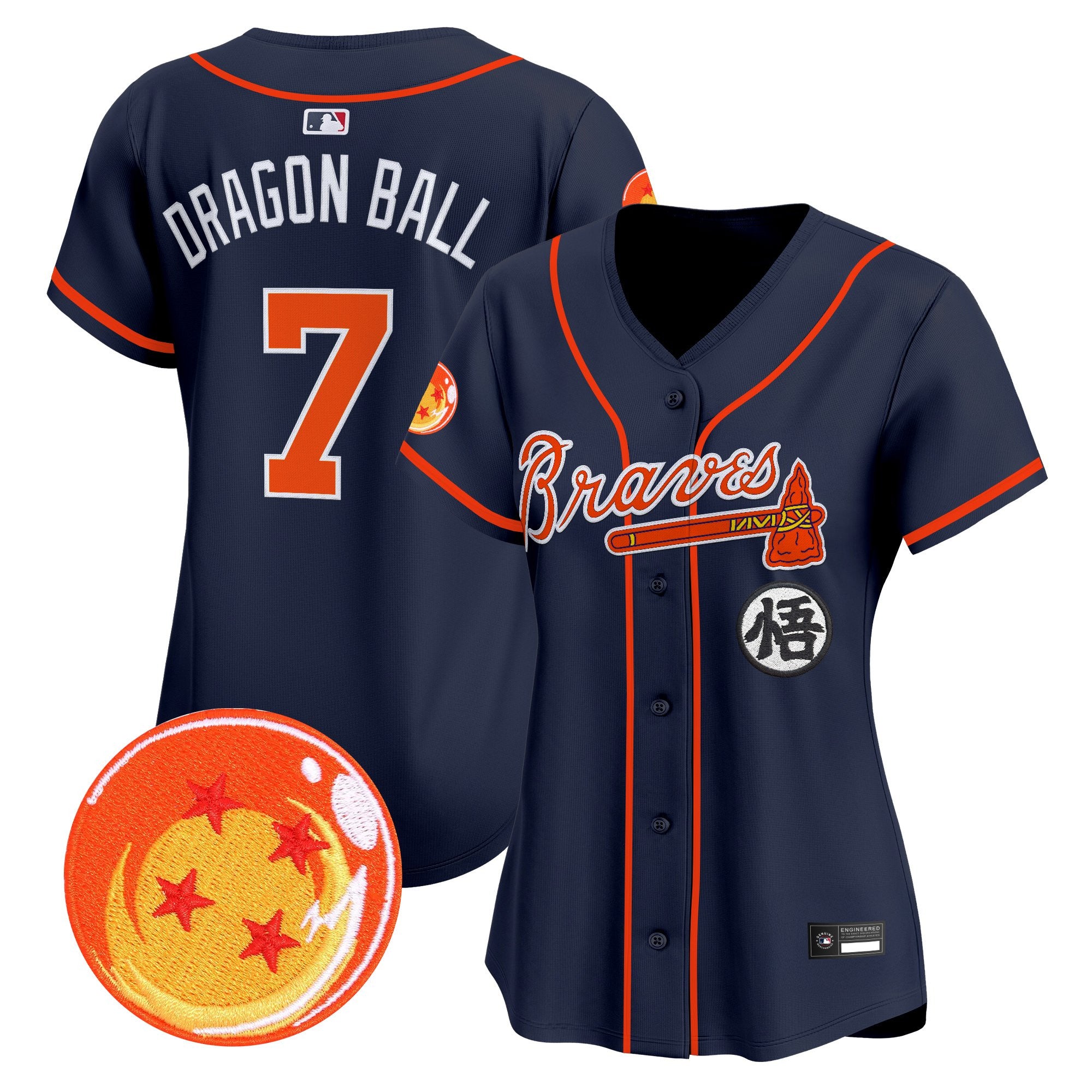 Women's Atlanta Braves x Dragon Ball Vapor Premier Limited Jersey - All Stitched